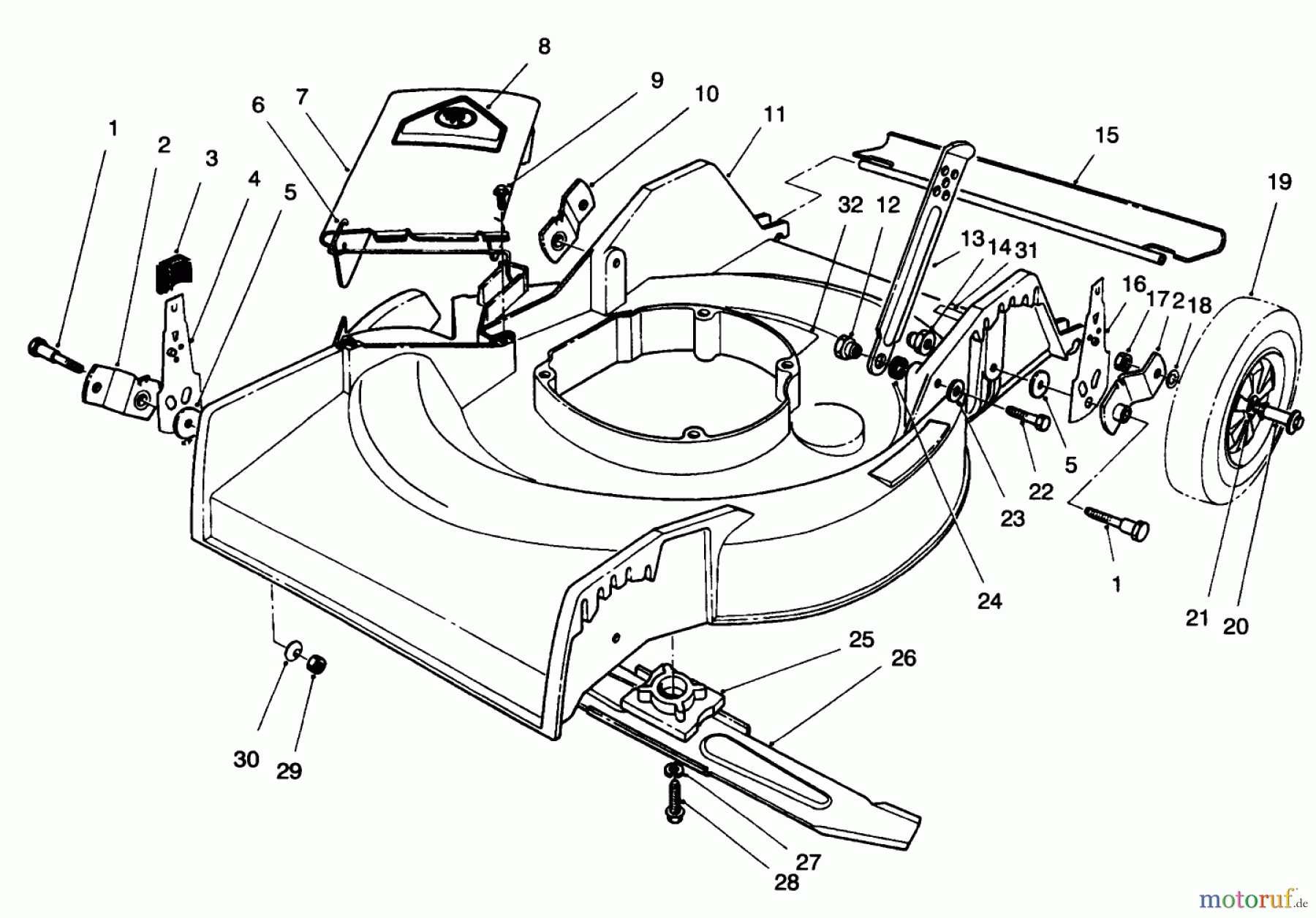  Toro Neu Mowers, Walk-Behind Seite 1 16400 - Toro Lawnmower, 1995 (5900001-5999999) HOUSING ASSEMBLY