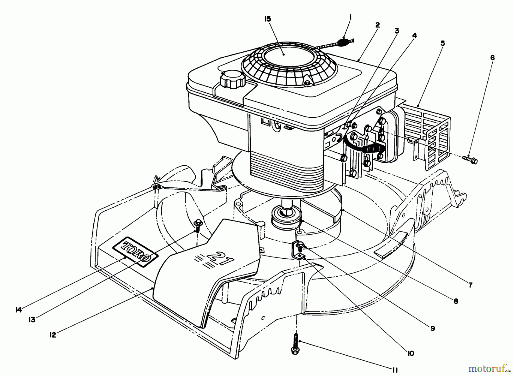  Toro Neu Mowers, Walk-Behind Seite 1 16404 - Toro Lawnmower, 1991 (1000001-1999999) ENGINE ASSEMBLY