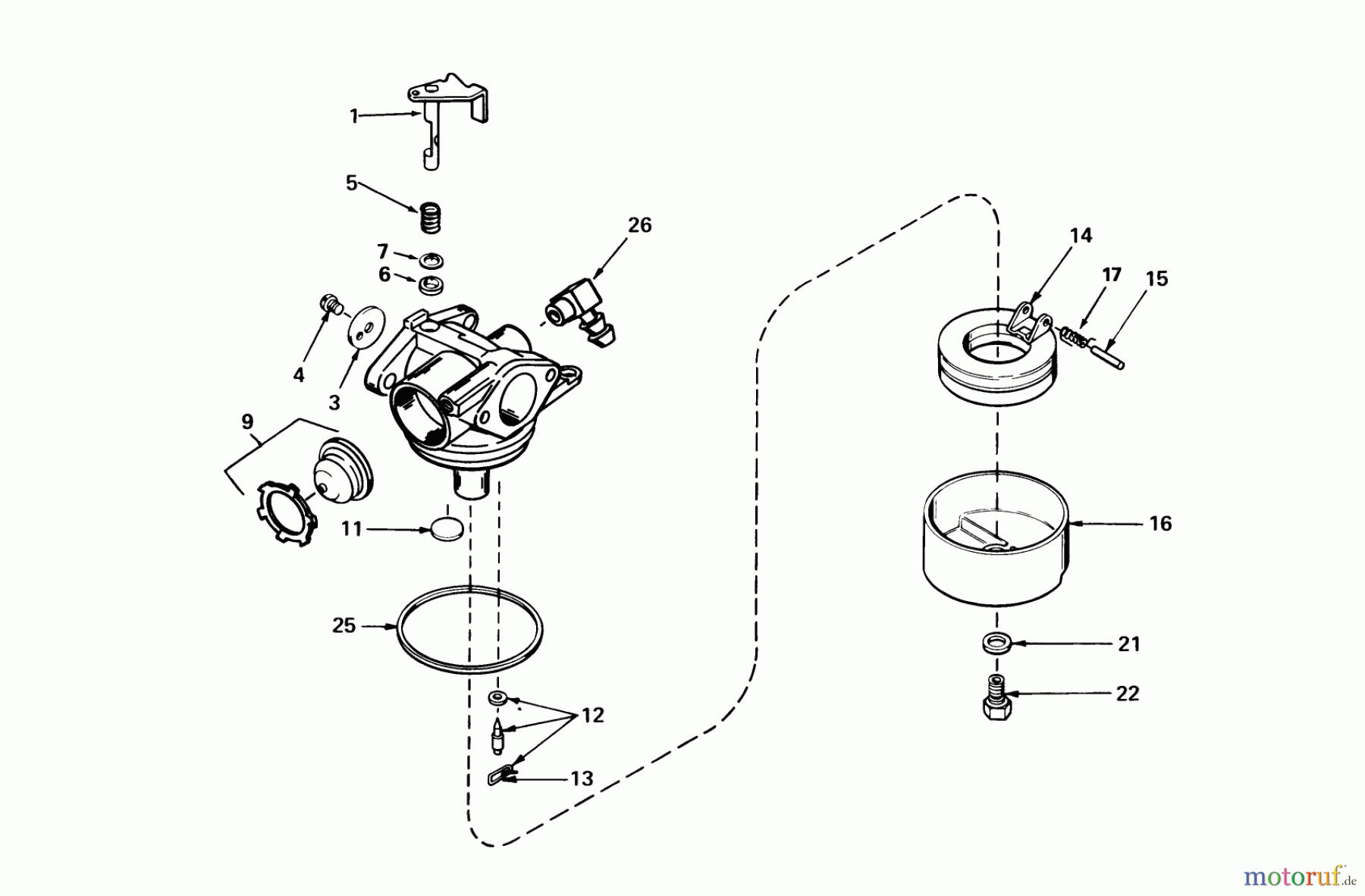  Toro Neu Mowers, Walk-Behind Seite 1 16551 - Toro Lawnmower, 1989 (9000001-9999999) CARBURETOR NO. 632434