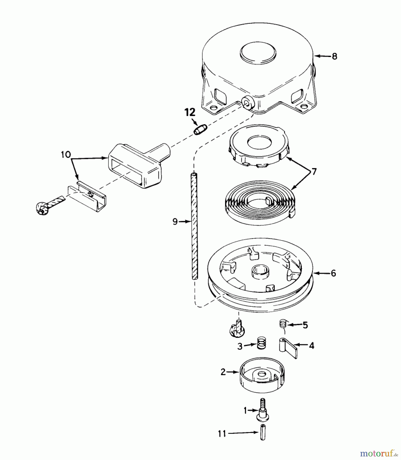  Toro Neu Mowers, Walk-Behind Seite 1 16575 - Toro Lawnmower, 1984 (4000001-4999999) REWIND STARTER NO. 590420A