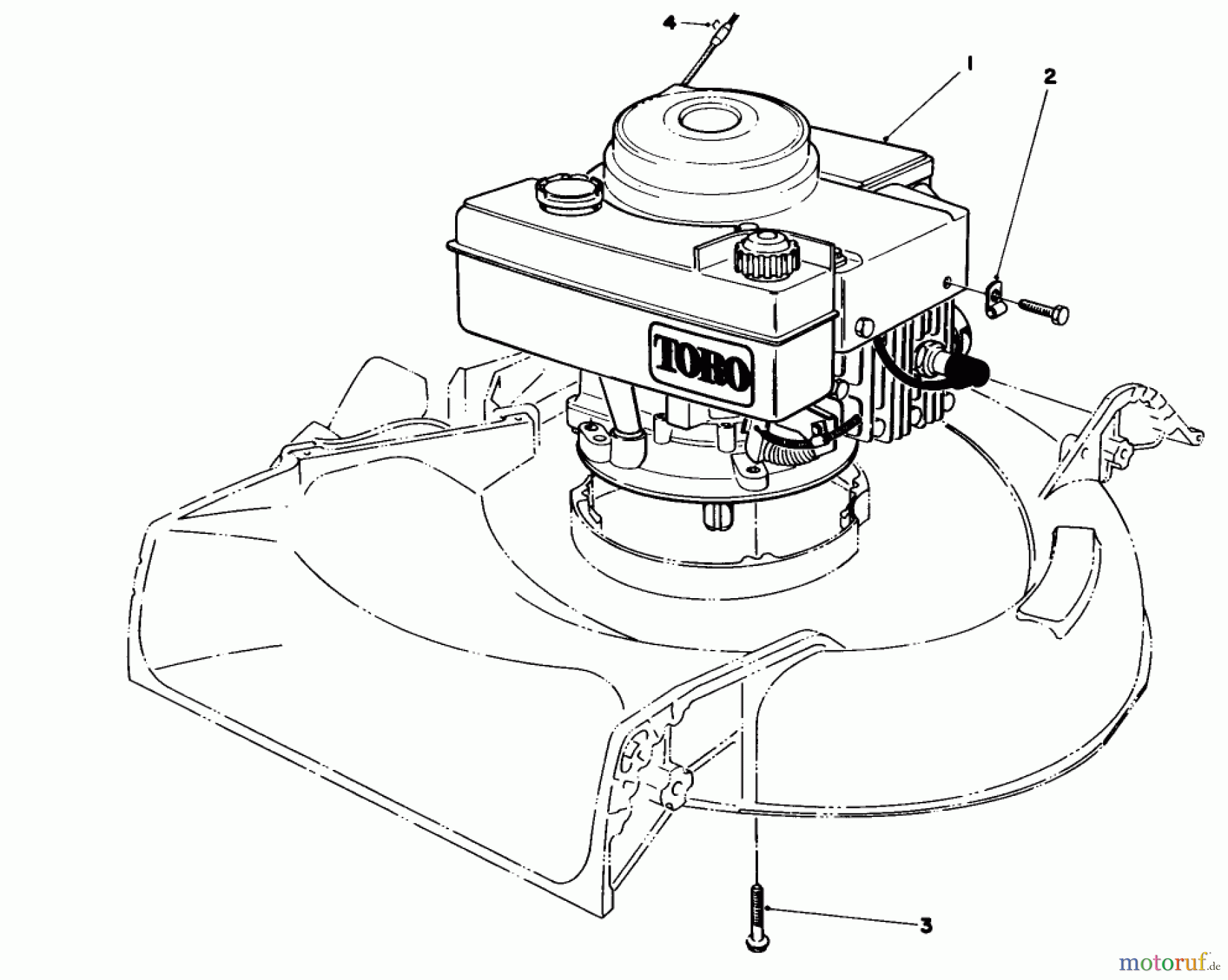  Toro Neu Mowers, Walk-Behind Seite 1 16575 - Toro Lawnmower, 1987 (7000001-7999999) ENGINE ASSEMBLY