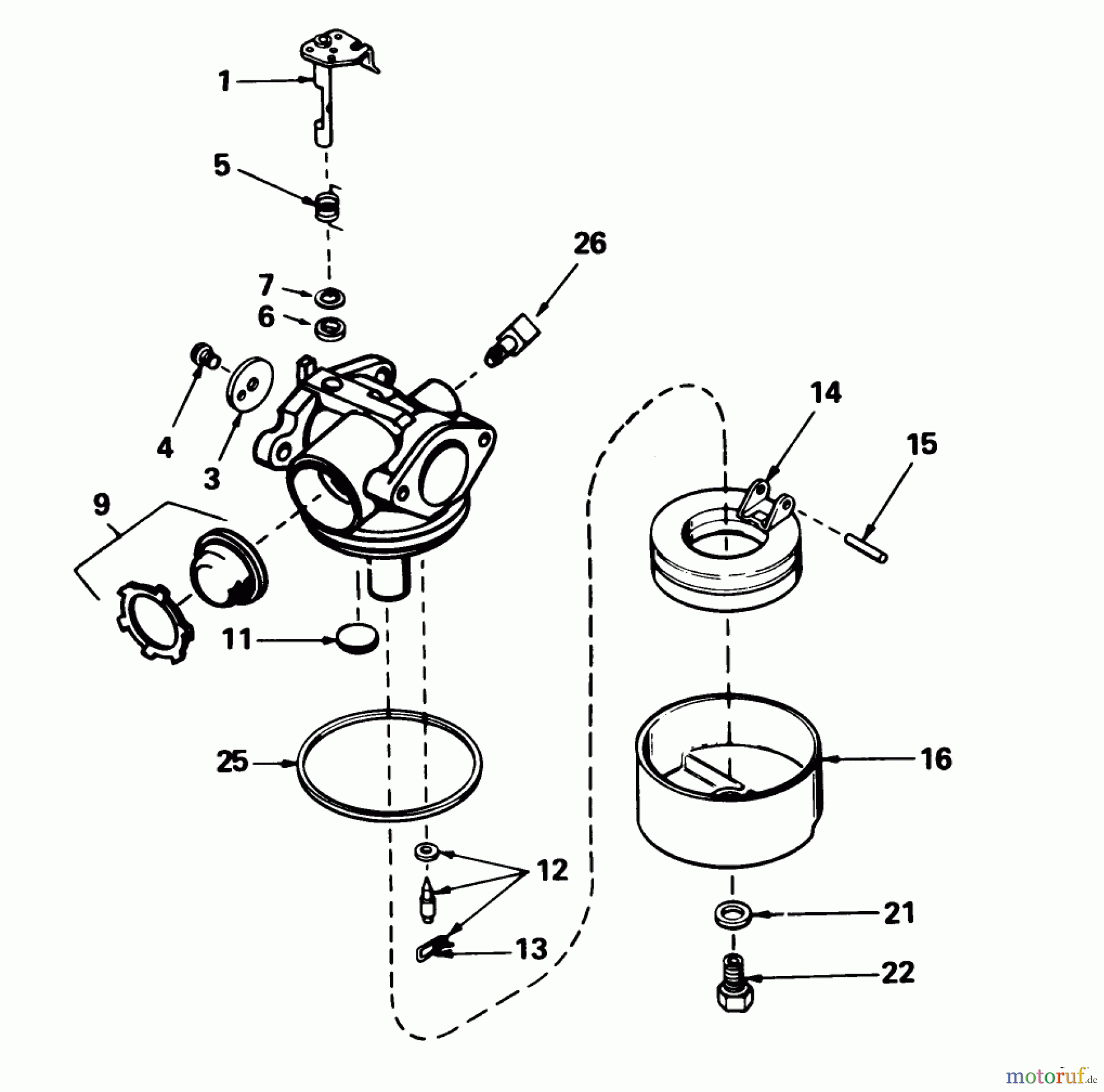  Toro Neu Mowers, Walk-Behind Seite 1 16575 - Toro Lawnmower, 1990 (0000001-0999999) CARBURETOR NO. 632098