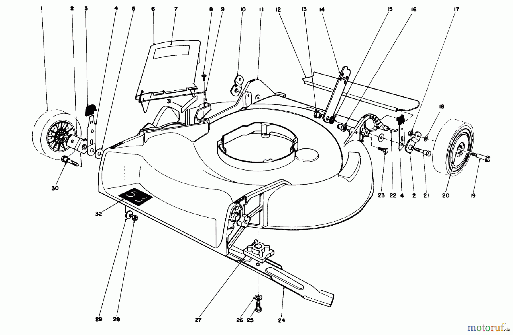  Toro Neu Mowers, Walk-Behind Seite 1 16575C - Toro Lawnmower, 1988 (8000001-8999999) HOUSING ASSEMBLY