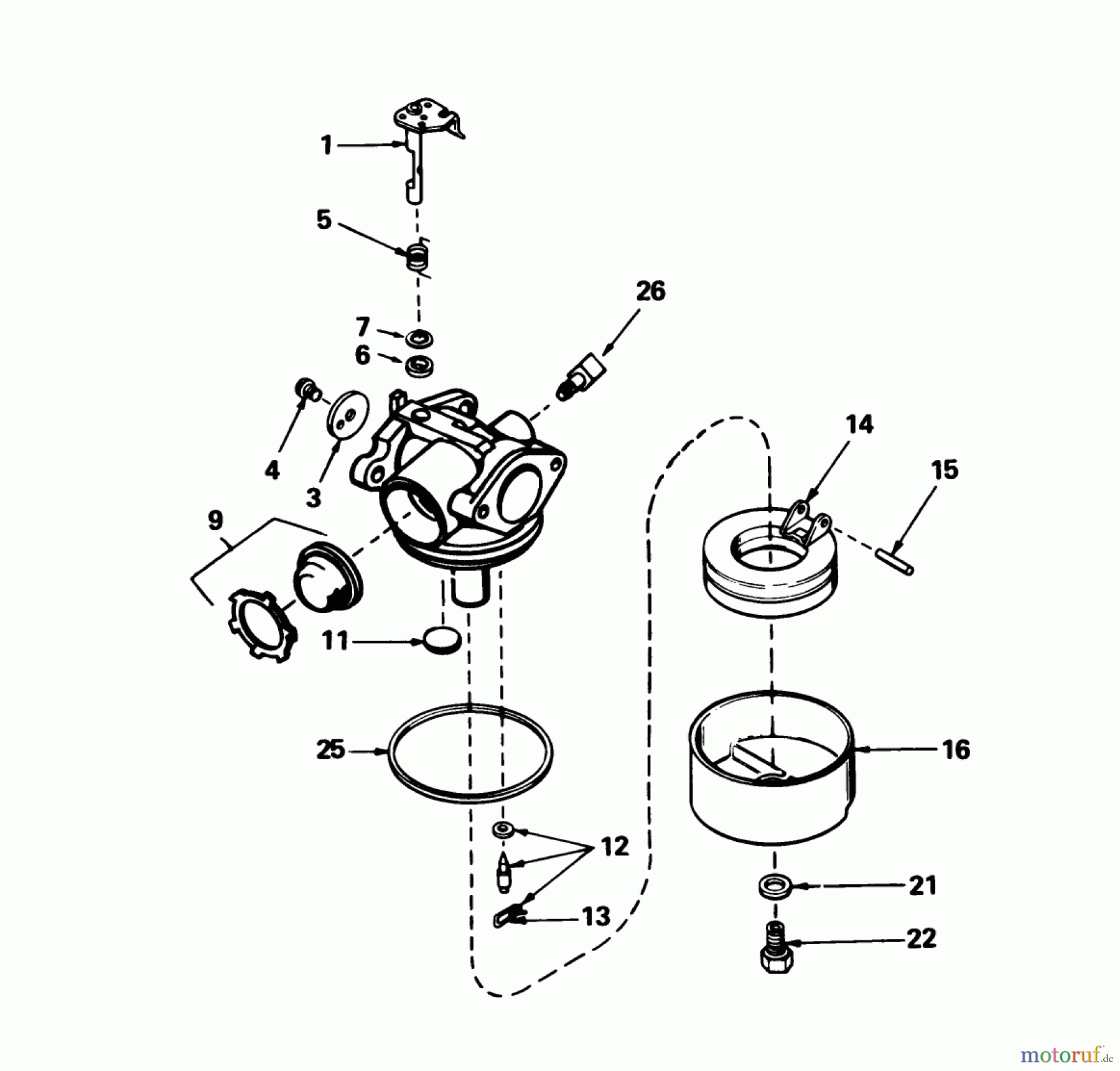  Toro Neu Mowers, Walk-Behind Seite 1 16575C - Toro Lawnmower, 1989 (9000001-9999999) CARBURETOR NO. 632098