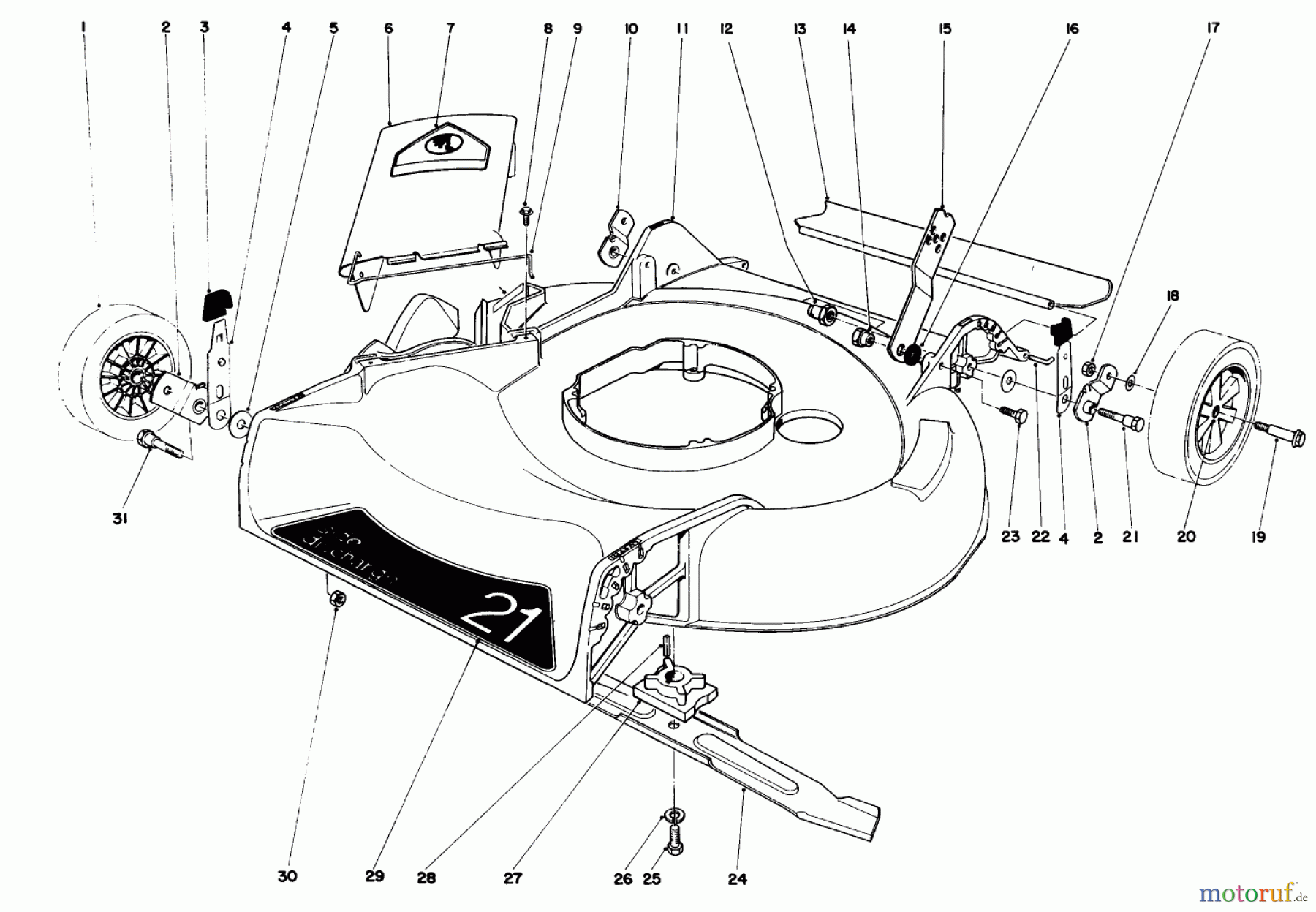  Toro Neu Mowers, Walk-Behind Seite 1 16580 - Toro Lawnmower, 1983 (3000001-3999999) HOUSING ASSEMBLY