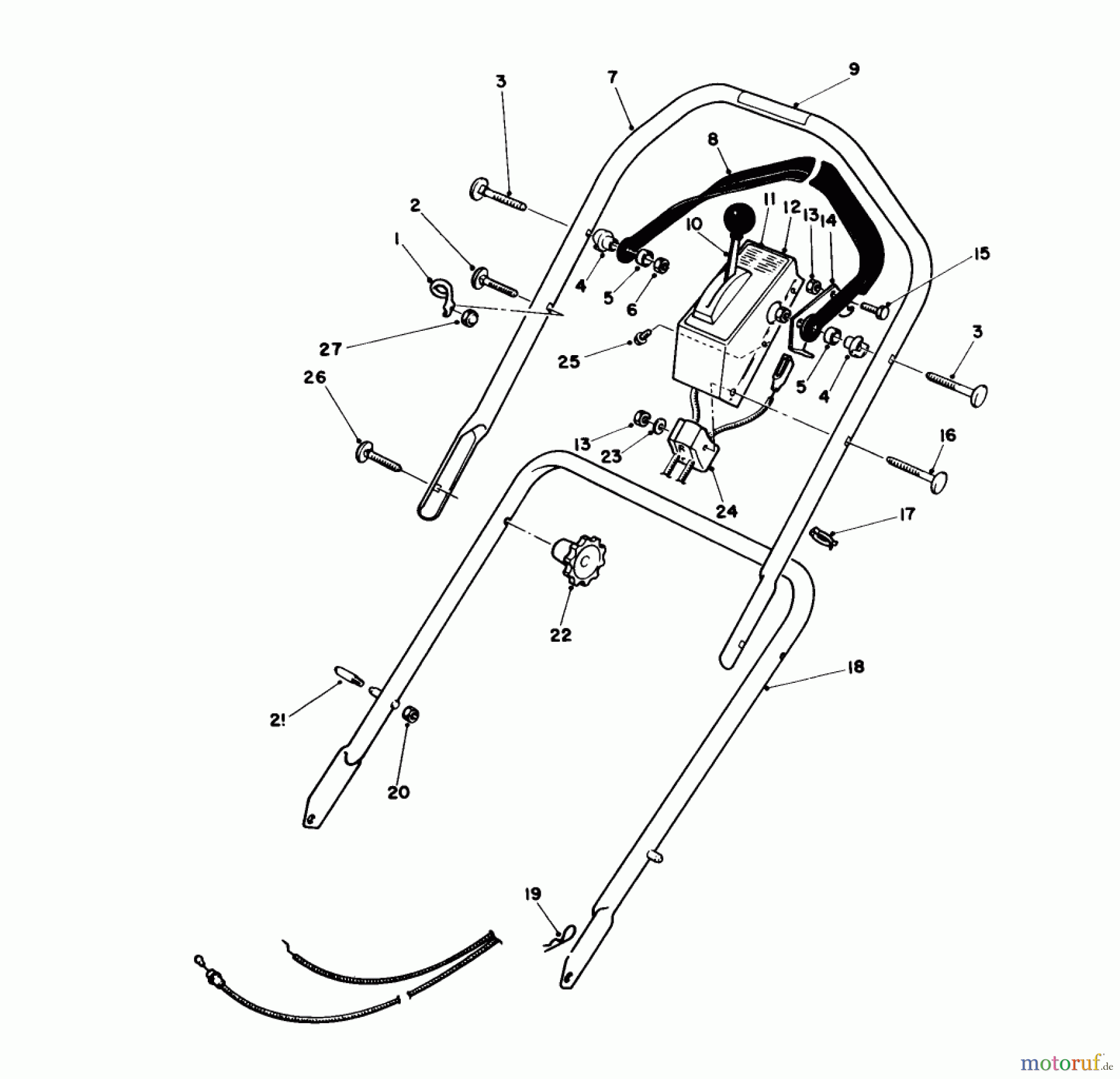  Toro Neu Mowers, Walk-Behind Seite 1 16580 - Toro Lawnmower, 1984 (4000001-4999999) HANDLE ASSEMBLY