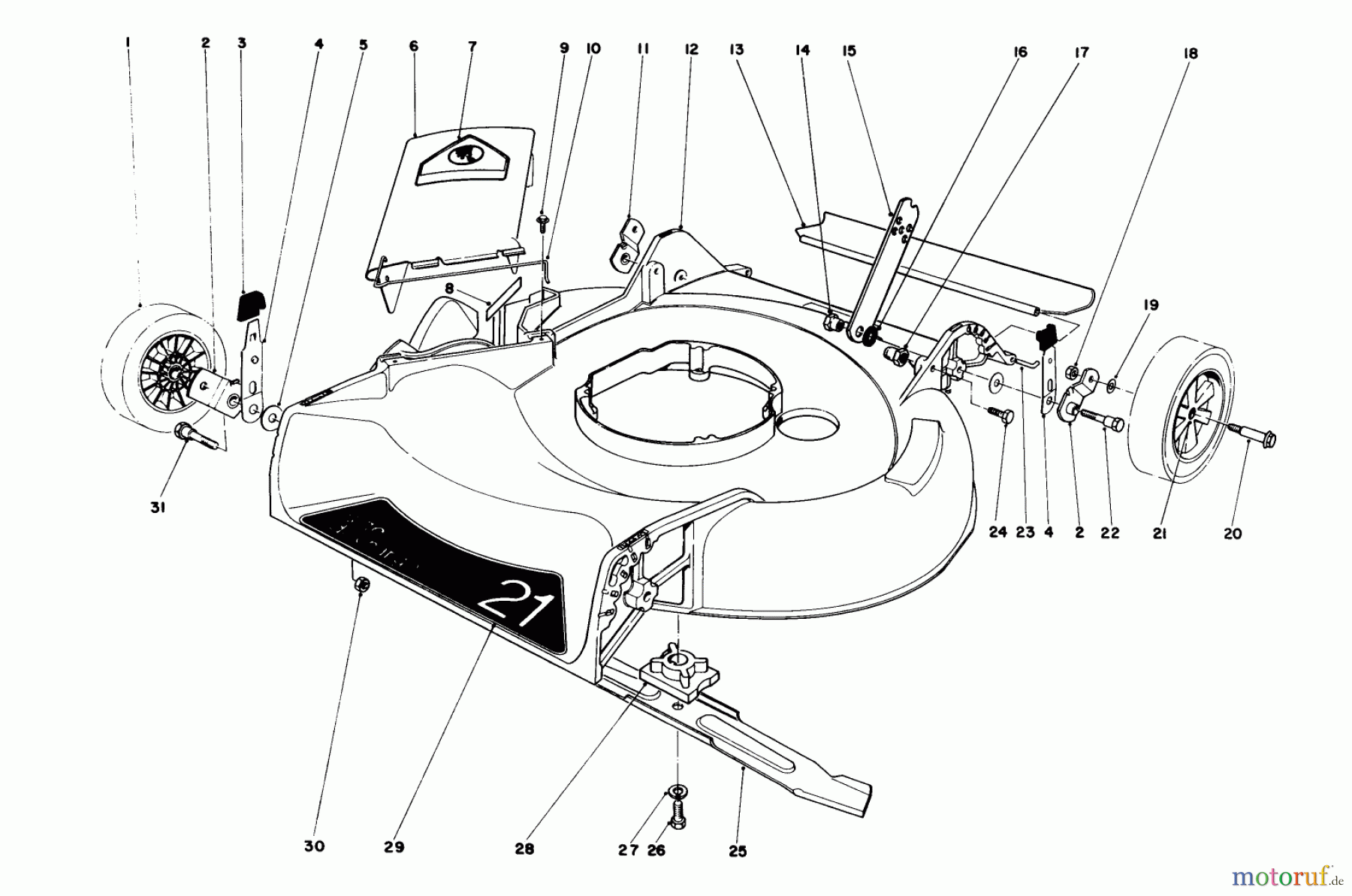  Toro Neu Mowers, Walk-Behind Seite 1 16580 - Toro Lawnmower, 1984 (4000001-4999999) HOUSING ASSEMBLY