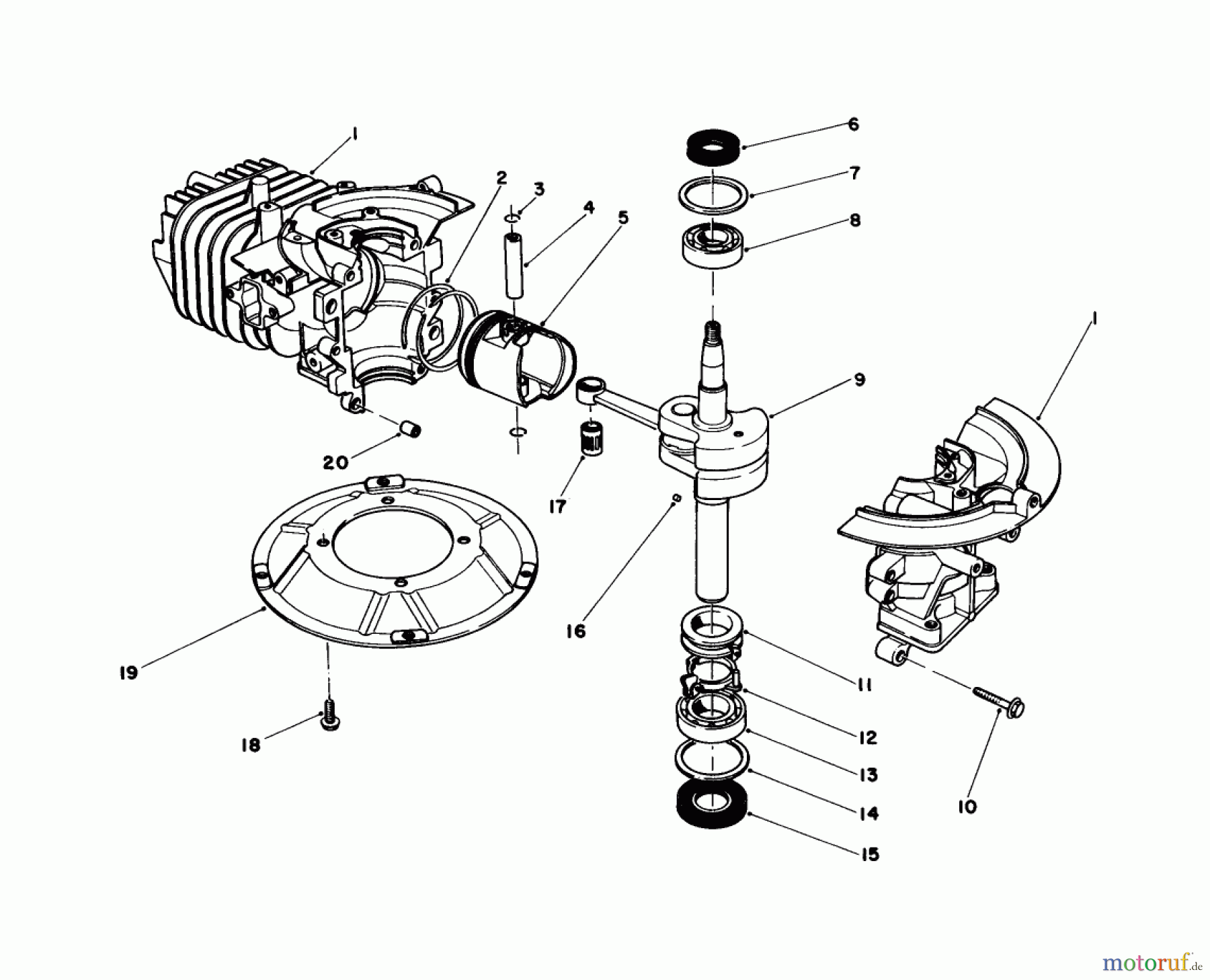  Toro Neu Mowers, Walk-Behind Seite 1 16585 - Toro Lawnmower, 1985 (5000001-5999999) CRANKSHAFT ASSEMBLY