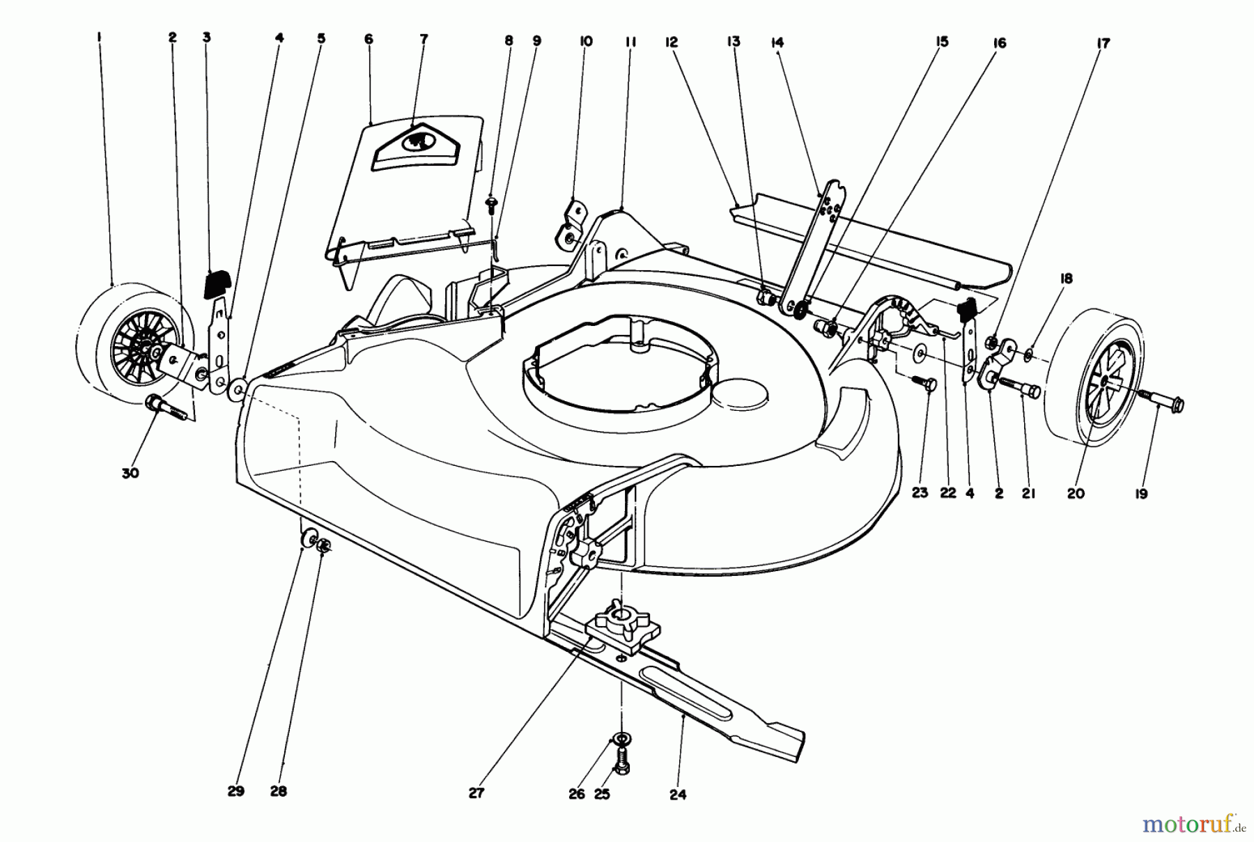  Toro Neu Mowers, Walk-Behind Seite 1 16585 - Toro Lawnmower, 1985 (5000001-5999999) HOUSING ASSEMBLY