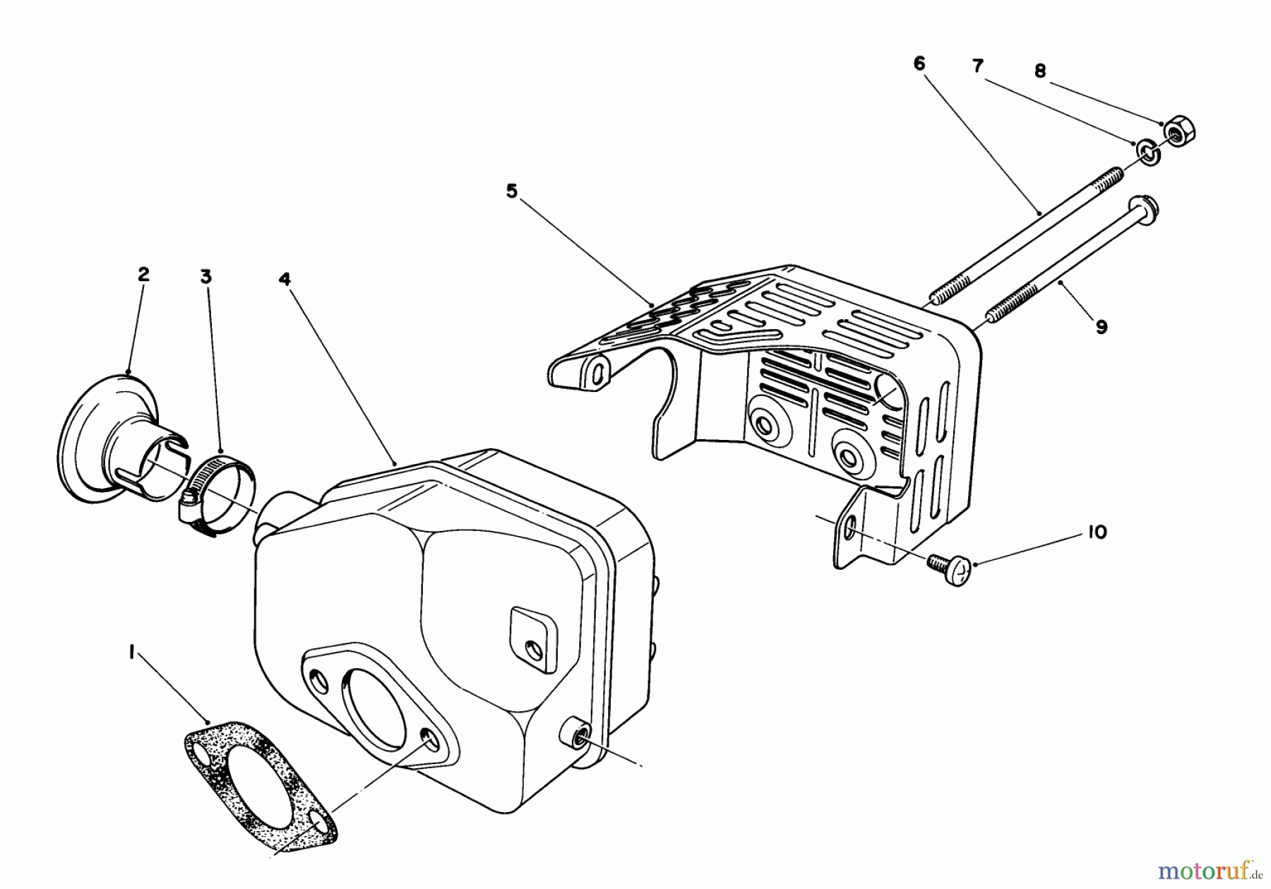  Toro Neu Mowers, Walk-Behind Seite 1 16585 - Toro Lawnmower, 1985 (5000001-5999999) MUFFLER ASSEMBLY