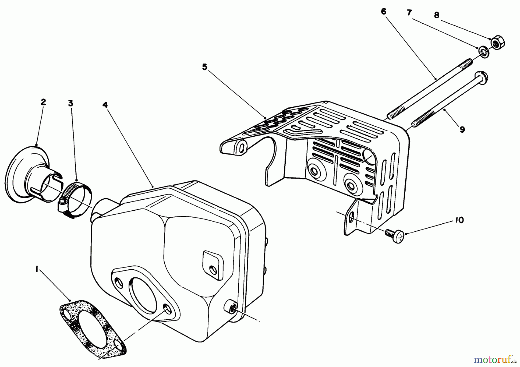  Toro Neu Mowers, Walk-Behind Seite 1 16585 - Toro Lawnmower, 1987 (7000001-7999999) MUFFLER ASSEMBLY (MODEL NO. 47PF5 & 47PG6)