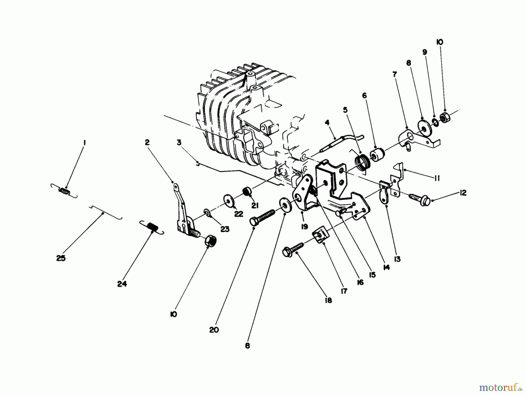  Toro Neu Mowers, Walk-Behind Seite 1 16585 - Toro Lawnmower, 1988 (8000001-8004251) GOVERNOR ASSEMBLY (MODEL NO. 47PH7)