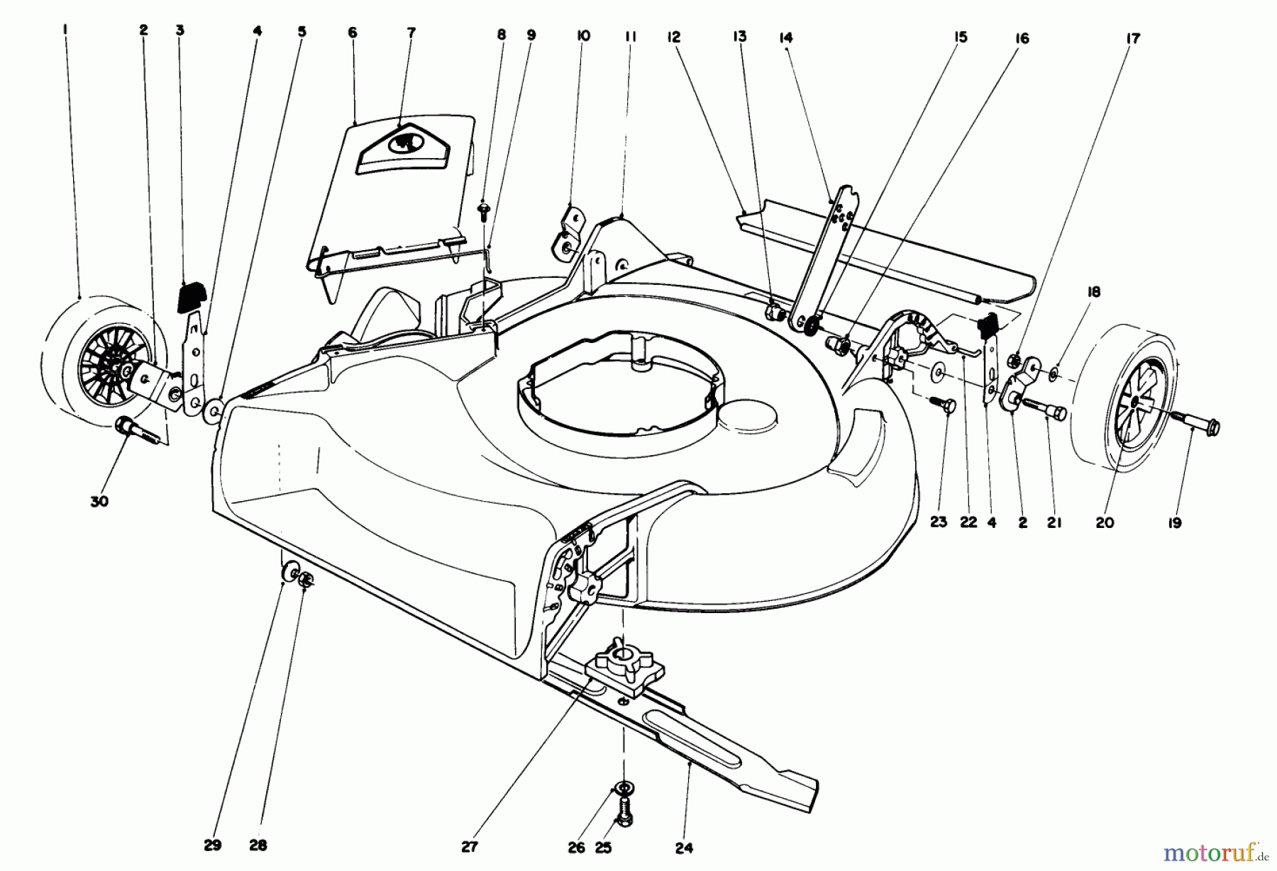  Toro Neu Mowers, Walk-Behind Seite 1 16585 - Toro Lawnmower, 1988 (8000001-8004251) HOUSING ASSEMBLY