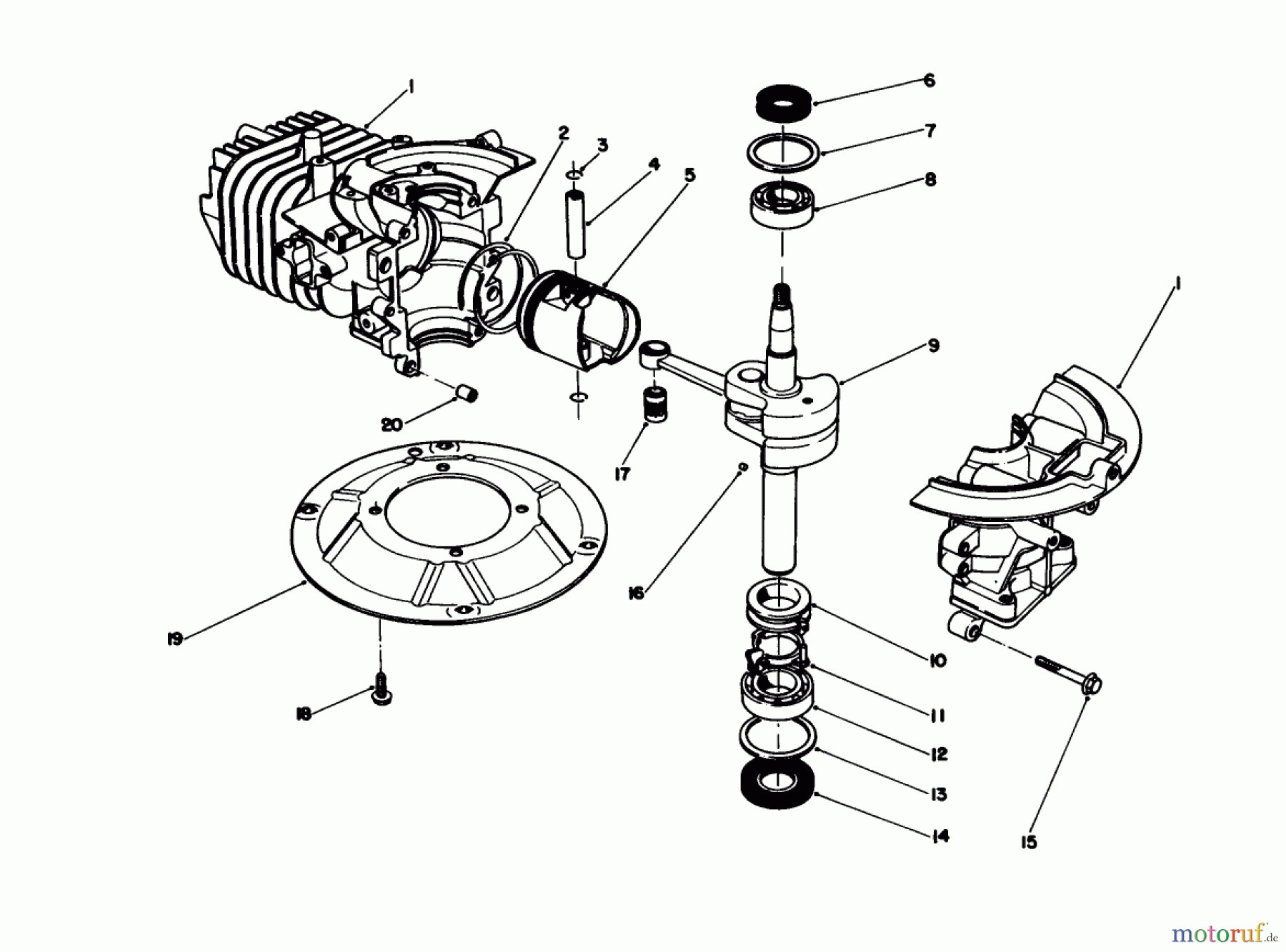  Toro Neu Mowers, Walk-Behind Seite 1 16585 - Toro Lawnmower, 1988 (8004252-8999999) CRANKSHAFT ASSEMBLY (MODEL NO. 47PH7)