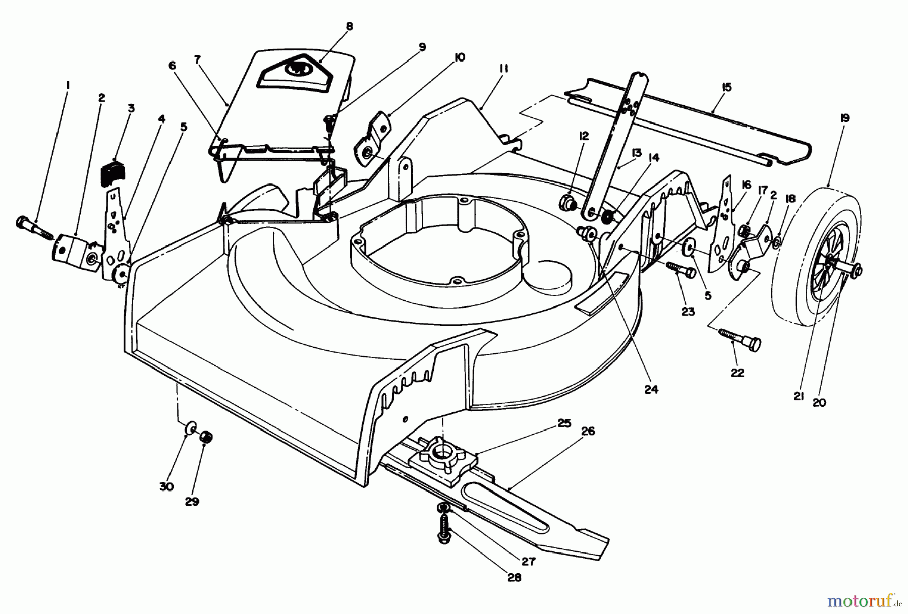  Toro Neu Mowers, Walk-Behind Seite 1 16585 - Toro Lawnmower, 1988 (8004252-8999999) HOUSING ASSEMBLY