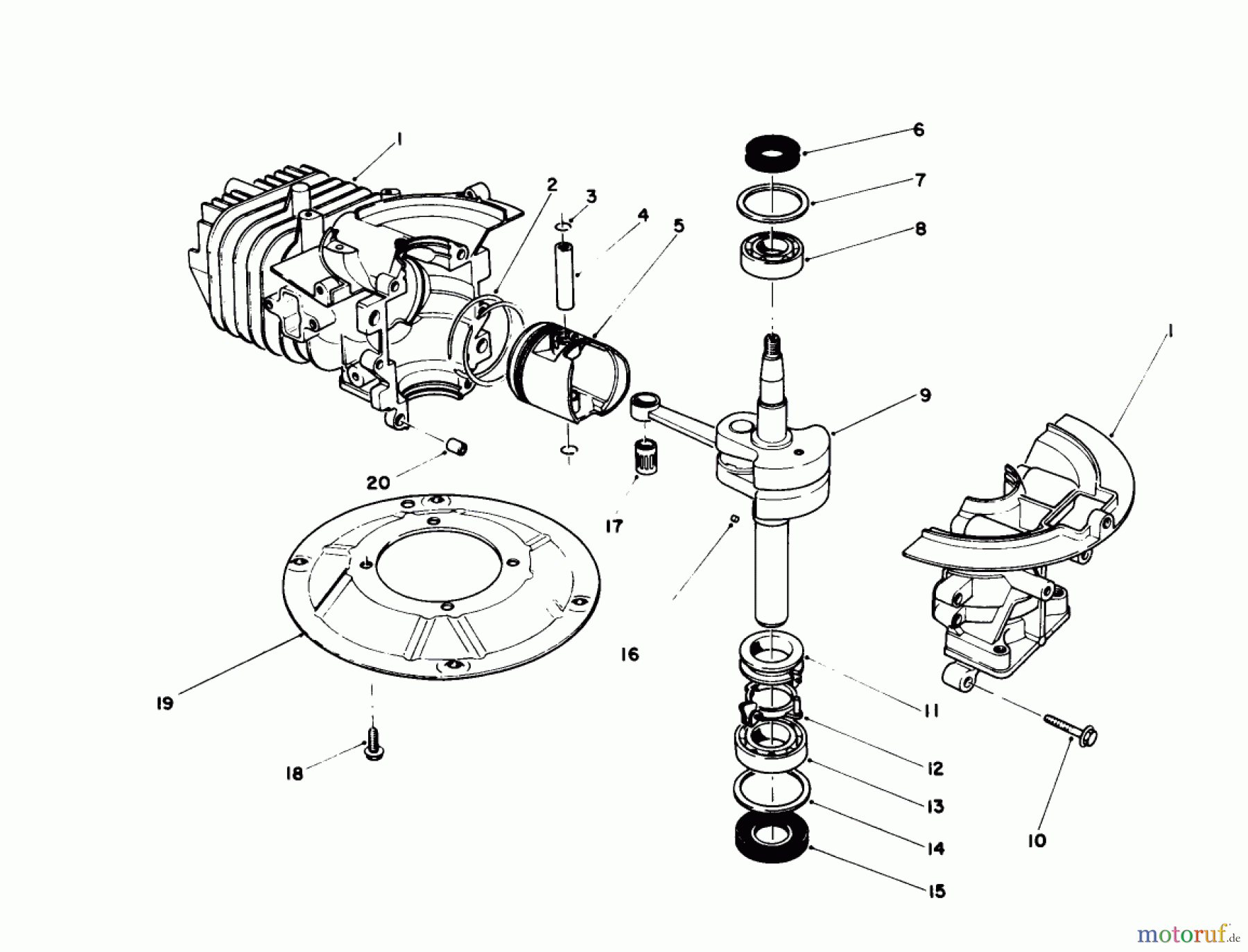  Toro Neu Mowers, Walk-Behind Seite 1 16585 - Toro Lawnmower, 1989 (9000001-9999999) CRANKSHAFT ASSEMBLY (MODEL NO. 47PJ8)