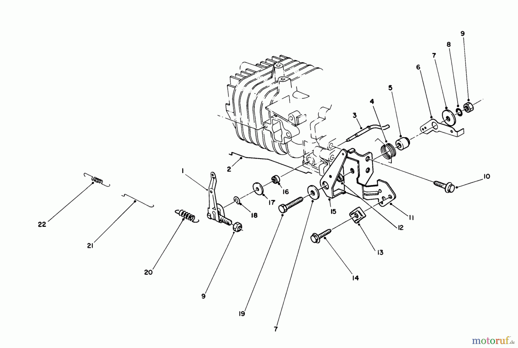  Toro Neu Mowers, Walk-Behind Seite 1 16585C - Toro Lawnmower, 1989 (9000001-9999999) GOVERNOR ASSEMBLY (MODEL NO.47PJ8)