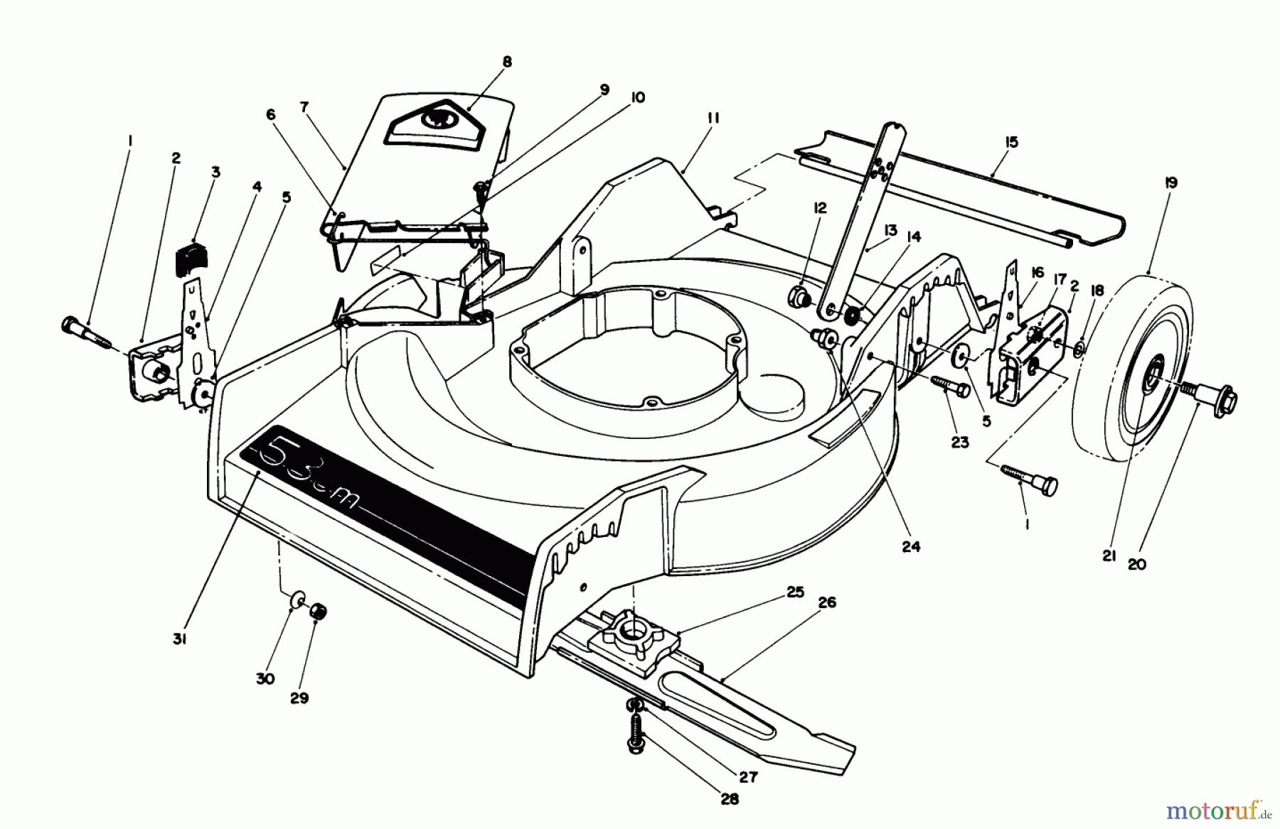  Toro Neu Mowers, Walk-Behind Seite 1 16585C - Toro Lawnmower, 1989 (9000001-9999999) HOUSING ASSEMBLY