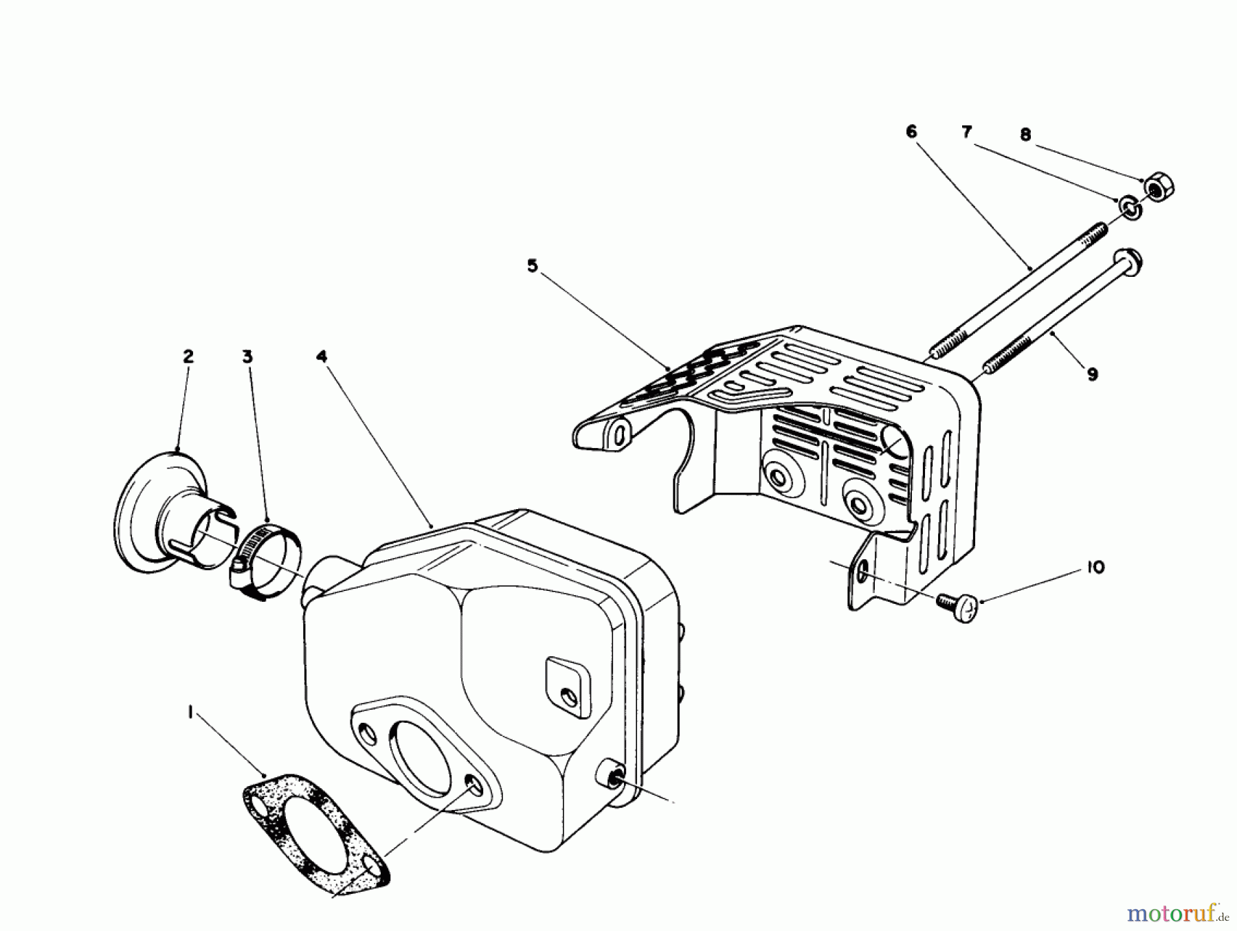  Toro Neu Mowers, Walk-Behind Seite 1 16585C - Toro Lawnmower, 1989 (9000001-9999999) MUFFLER ASSEMBLY (MODEL NO.47PJ8)