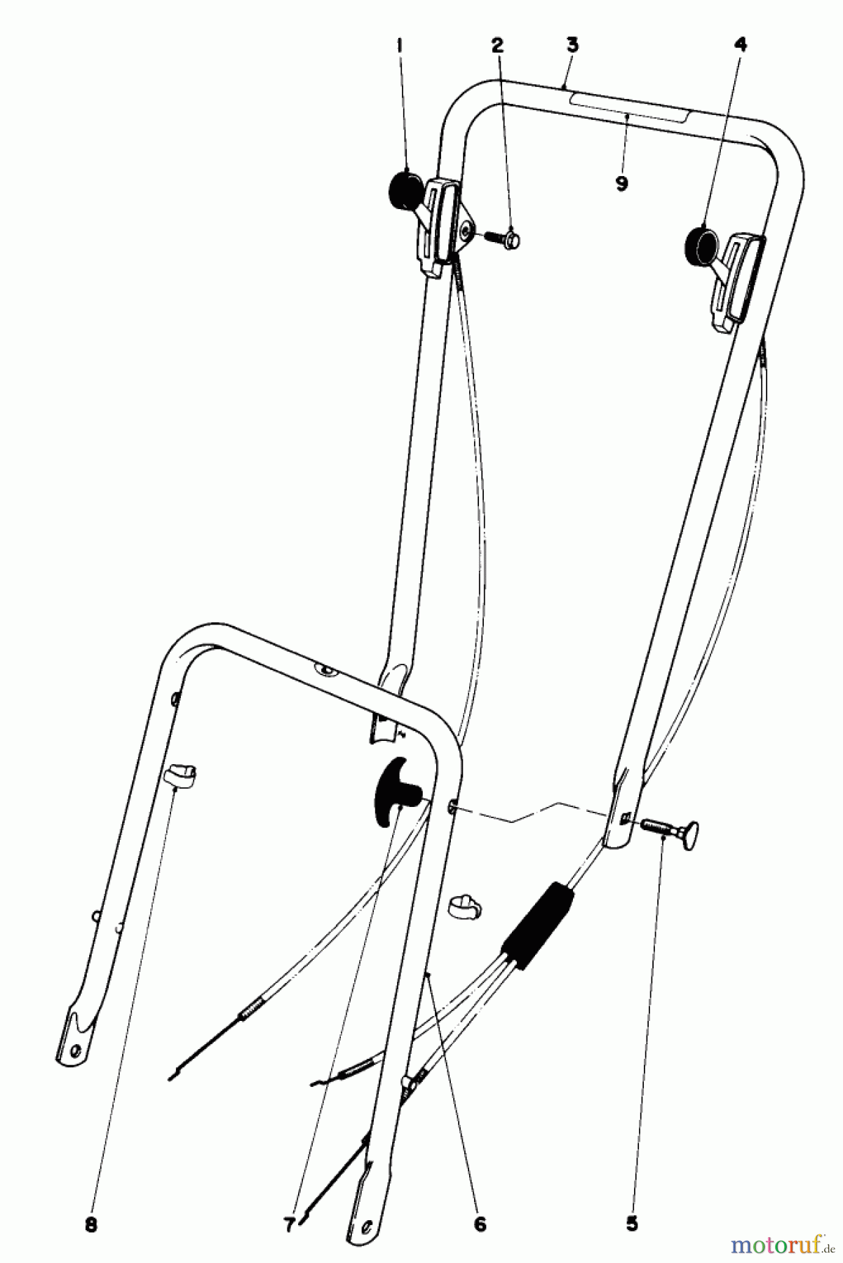  Toro Neu Mowers, Walk-Behind Seite 1 16655 - Toro Lawnmower, 1978 (8000001-8999999) HANDLE ASSEMBLY