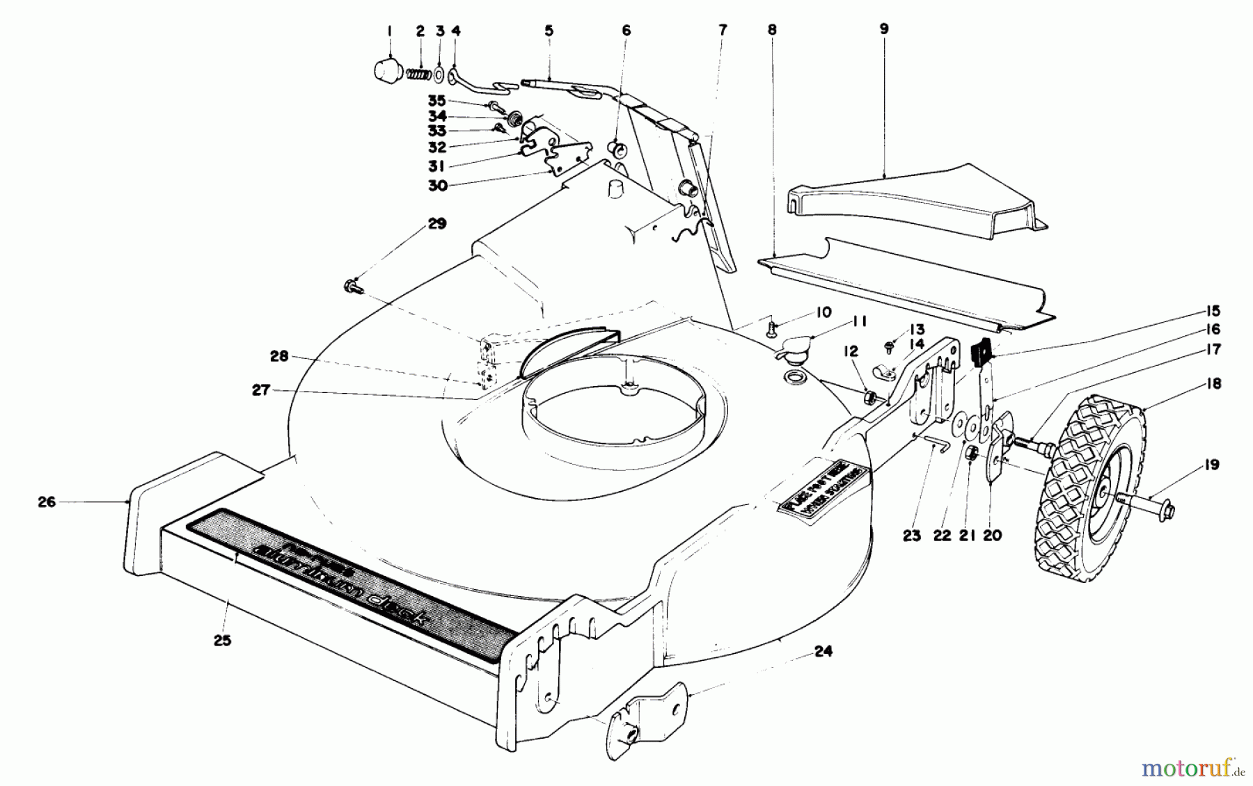  Toro Neu Mowers, Walk-Behind Seite 1 16711 - Toro Lawnmower, 1978 (8000001-8999999) HOUSING ASSEMBLY