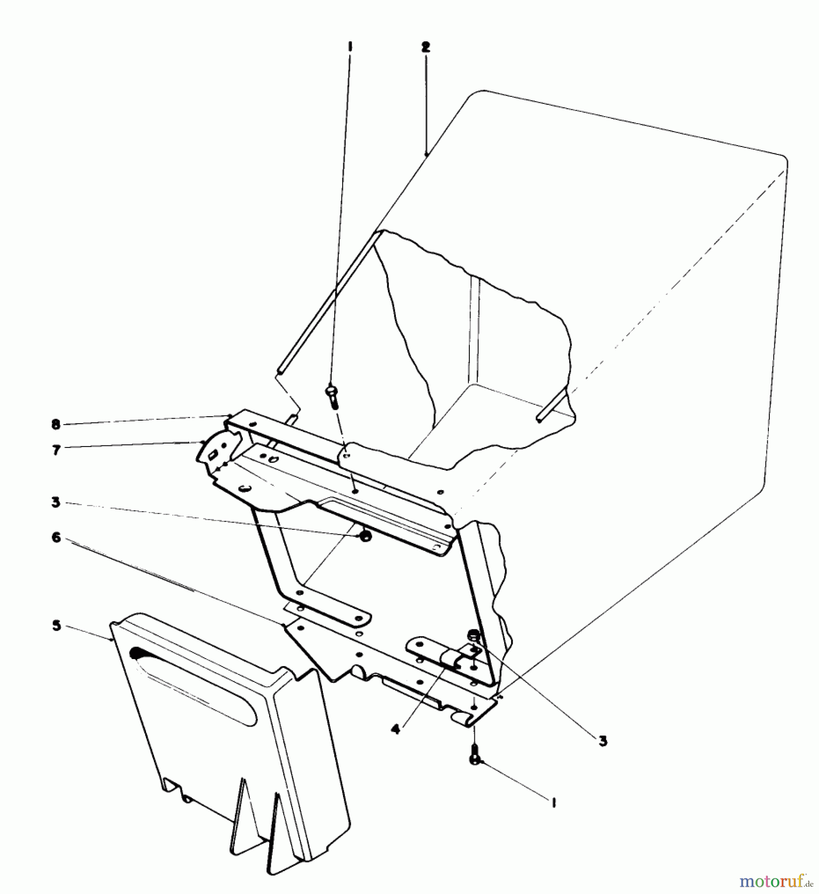  Toro Neu Mowers, Walk-Behind Seite 1 16756 - Toro Lawnmower, 1977 (7000001-7999999) GRASS BAG ASSEMBLY