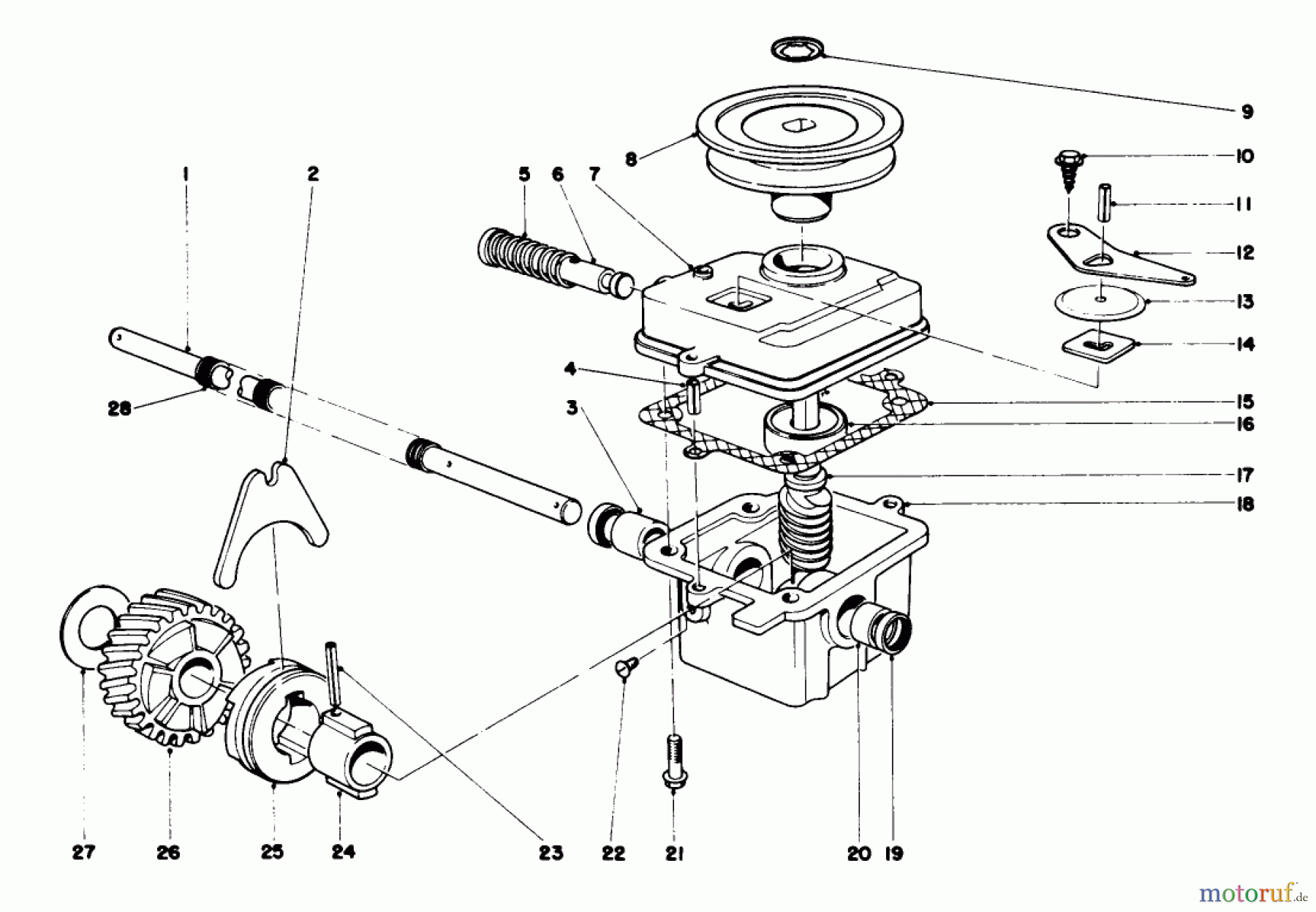  Toro Neu Mowers, Walk-Behind Seite 1 16756 - Toro Lawnmower, 1978 (8000001-8999999) GEAR CASE ASSEMBLY