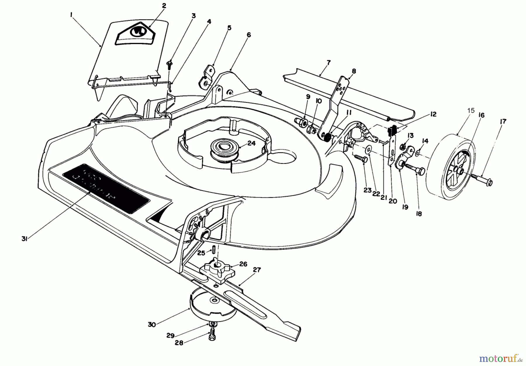  Toro Neu Mowers, Walk-Behind Seite 1 16770 - Toro Lawnmower, 1983 (3000001-3999999) HOUSING ASSEMBLY