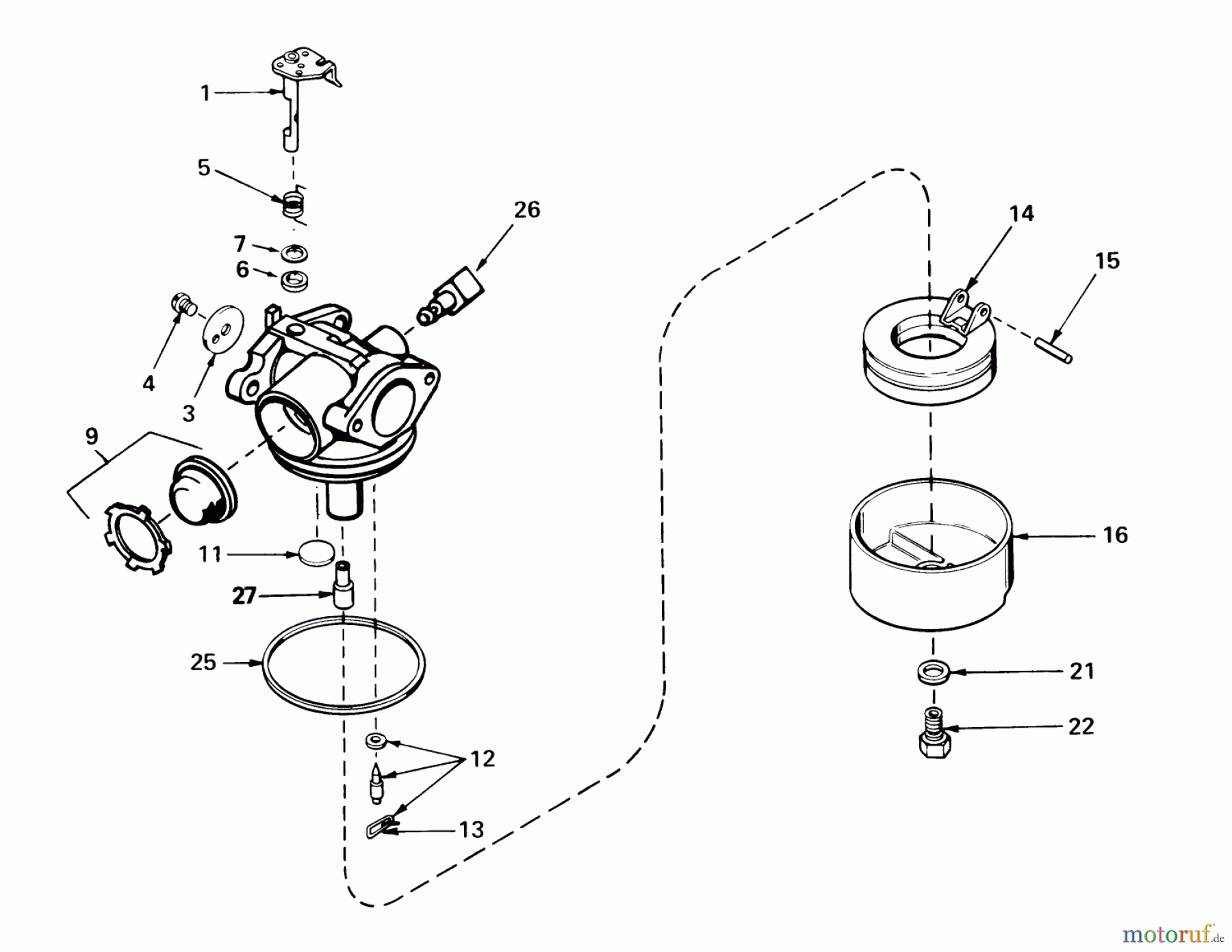  Toro Neu Mowers, Walk-Behind Seite 1 16771 - Toro Lawnmower, 1984 (4000001-4999999) CARBURETOR ASSEMBLY NO. 632050A