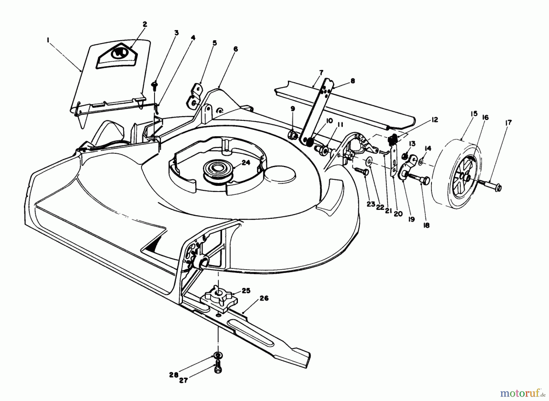  Toro Neu Mowers, Walk-Behind Seite 1 16775 - Toro Lawnmower, 1988 (8000001-8022965) HOUSING ASSEMBLY