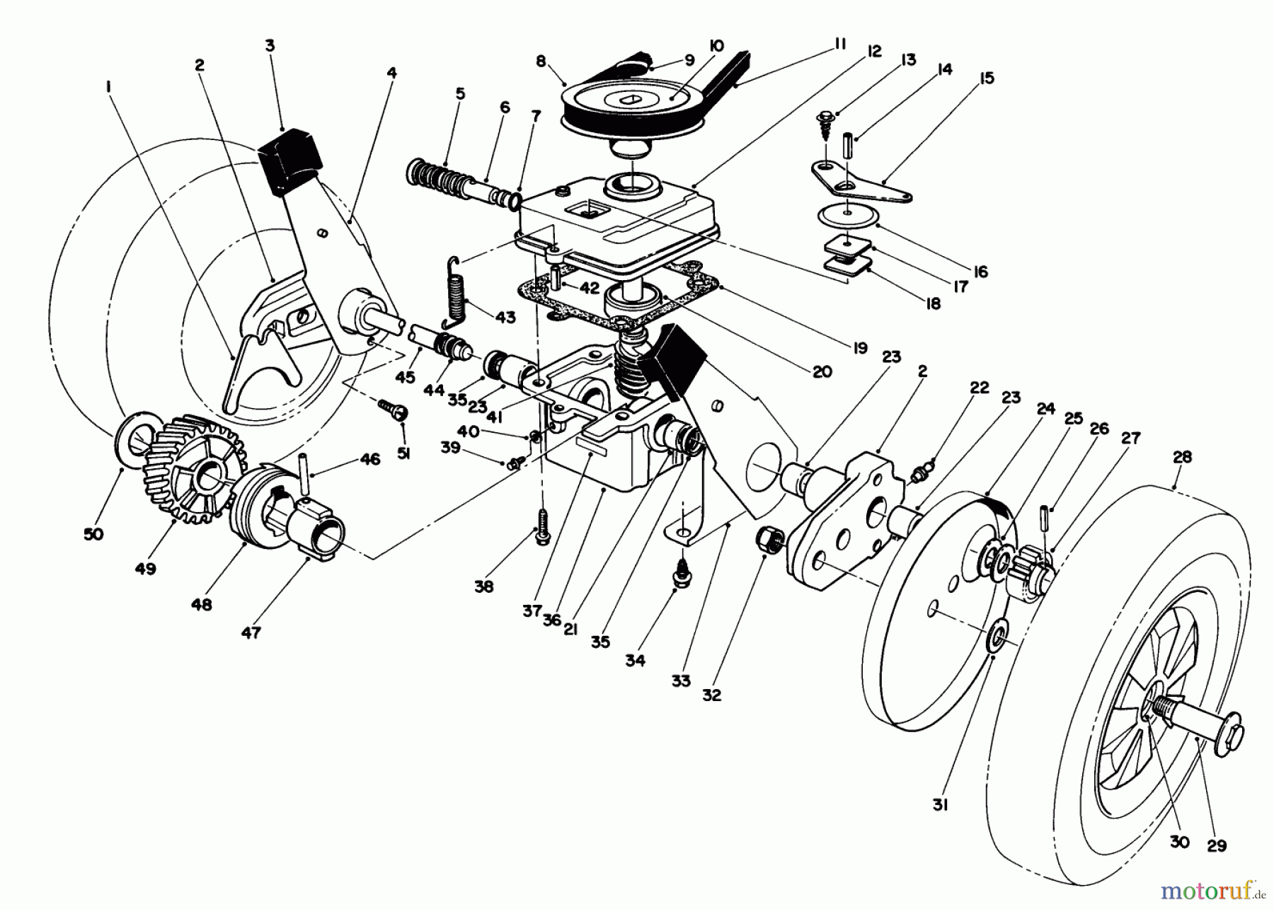  Toro Neu Mowers, Walk-Behind Seite 1 16775 - Toro Lawnmower, 1989 (9000001-9999999) GEAR CASE ASSEMBLY