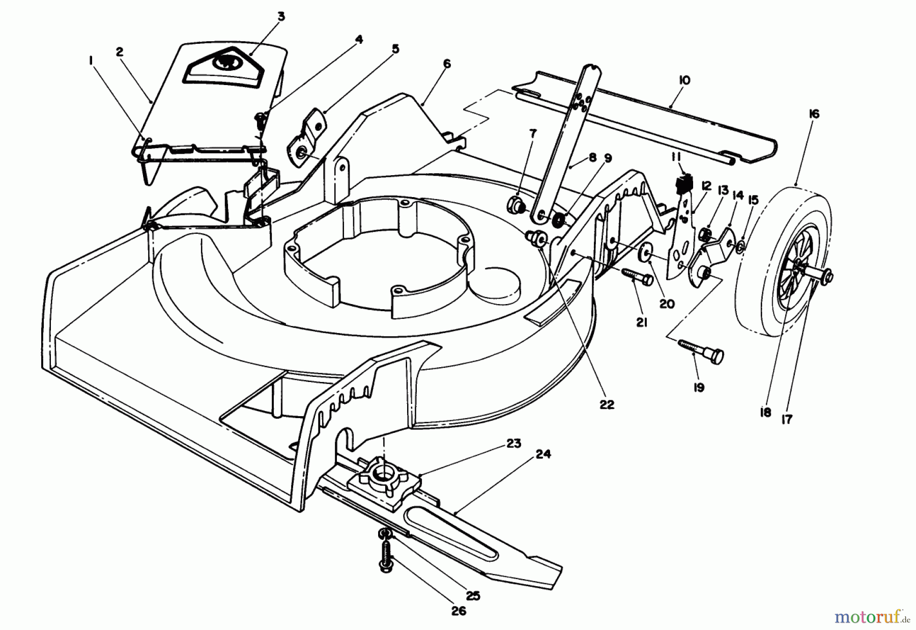  Toro Neu Mowers, Walk-Behind Seite 1 16785 - Toro Lawnmower, 1988 (8007012-8999999) HOUSING ASSEMBLY