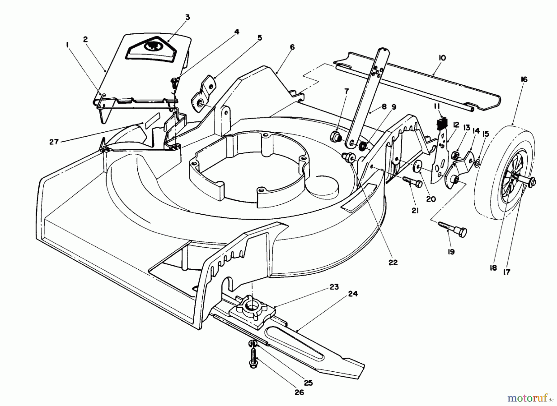  Toro Neu Mowers, Walk-Behind Seite 1 16785 - Toro Lawnmower, 1989 (9000001-9999999) HOUSING ASSEMBLY