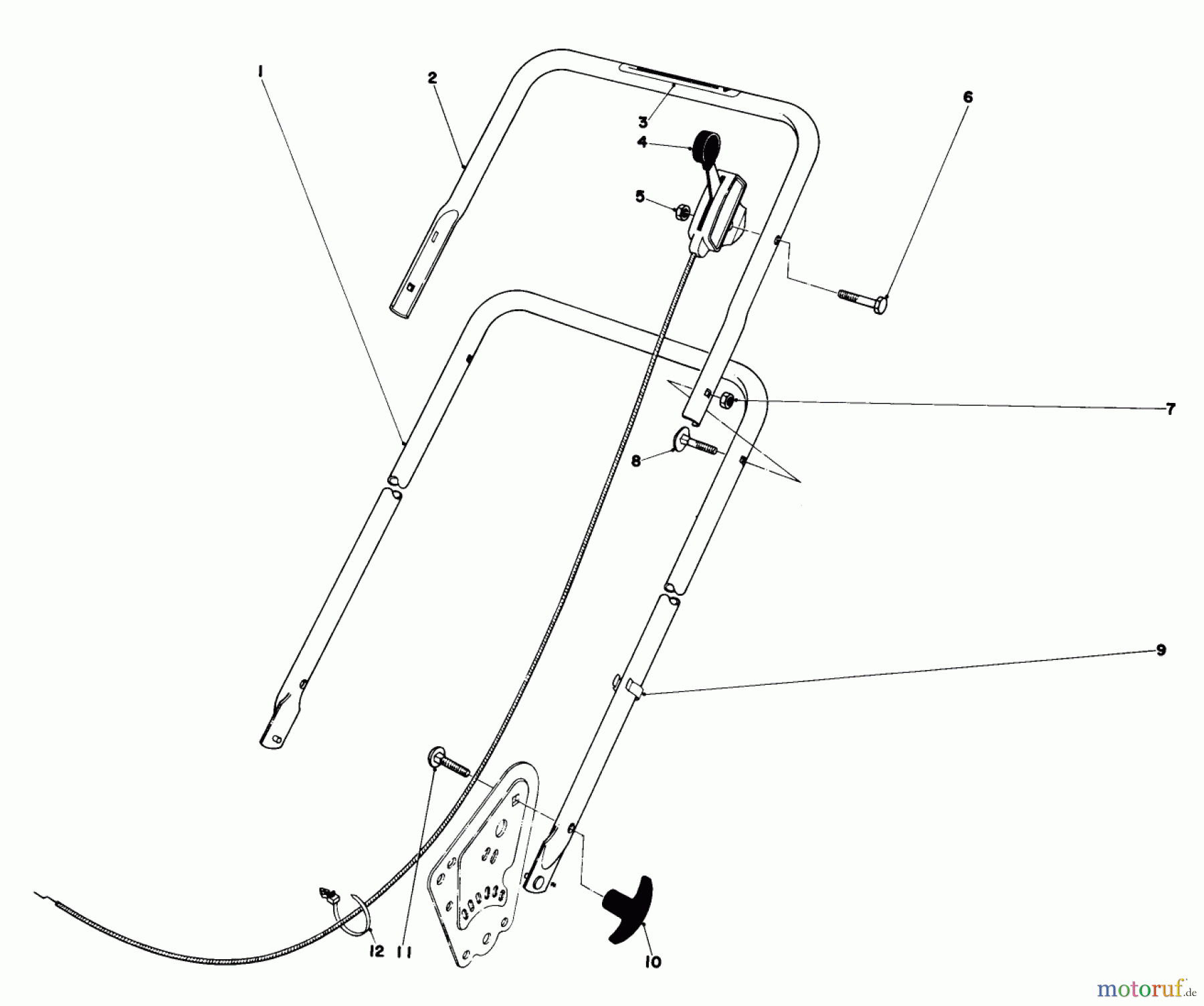  Toro Neu Mowers, Walk-Behind Seite 1 16820 - Toro Lawnmower, 1979 (9000001-9999999) HANDLE ASSEMBLY (MODEL NO.16820)