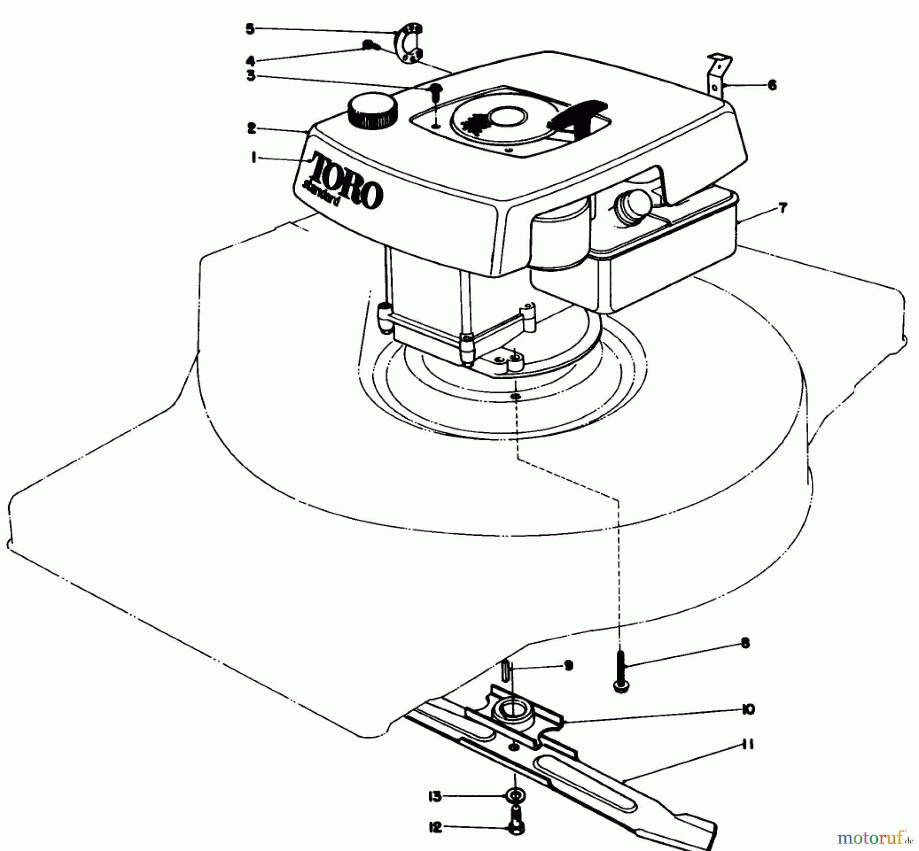  Toro Neu Mowers, Walk-Behind Seite 1 16860 - Toro Lawnmower, 1981 (1000001-1999999) ENGINE ASSEMBLY-MODEL 16860