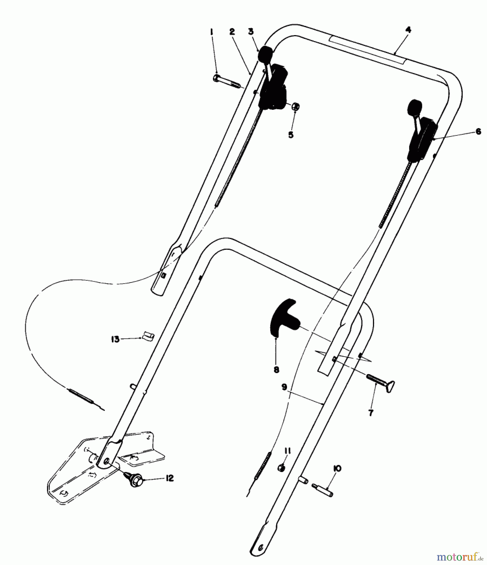  Toro Neu Mowers, Walk-Behind Seite 1 16860 - Toro Lawnmower, 1981 (1000001-1999999) HANDLE ASSEMBLY-MODEL 16870