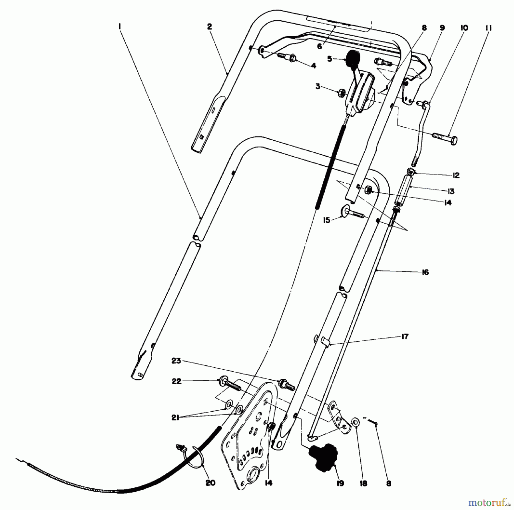  Toro Neu Mowers, Walk-Behind Seite 1 16930 - Toro Lawnmower, 1980 (0000001-0999999) HANDLE ASSEMBLY (MODEL NO. 16940)