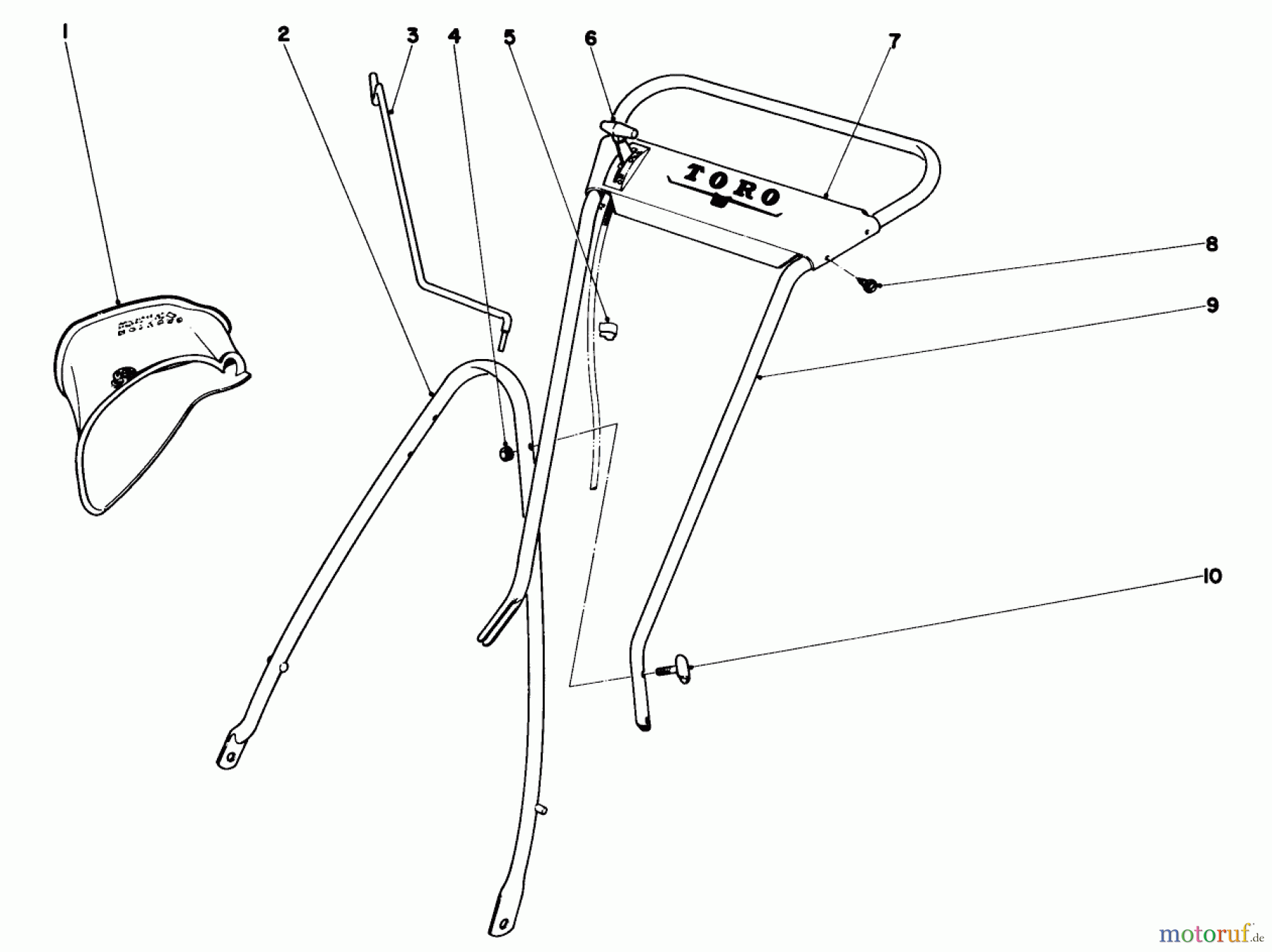  Toro Neu Mowers, Walk-Behind Seite 1 17201 - Toro Whirlwind Lawnmower, 1969 (9000001-9999999) HANDLE ASSEMBLY