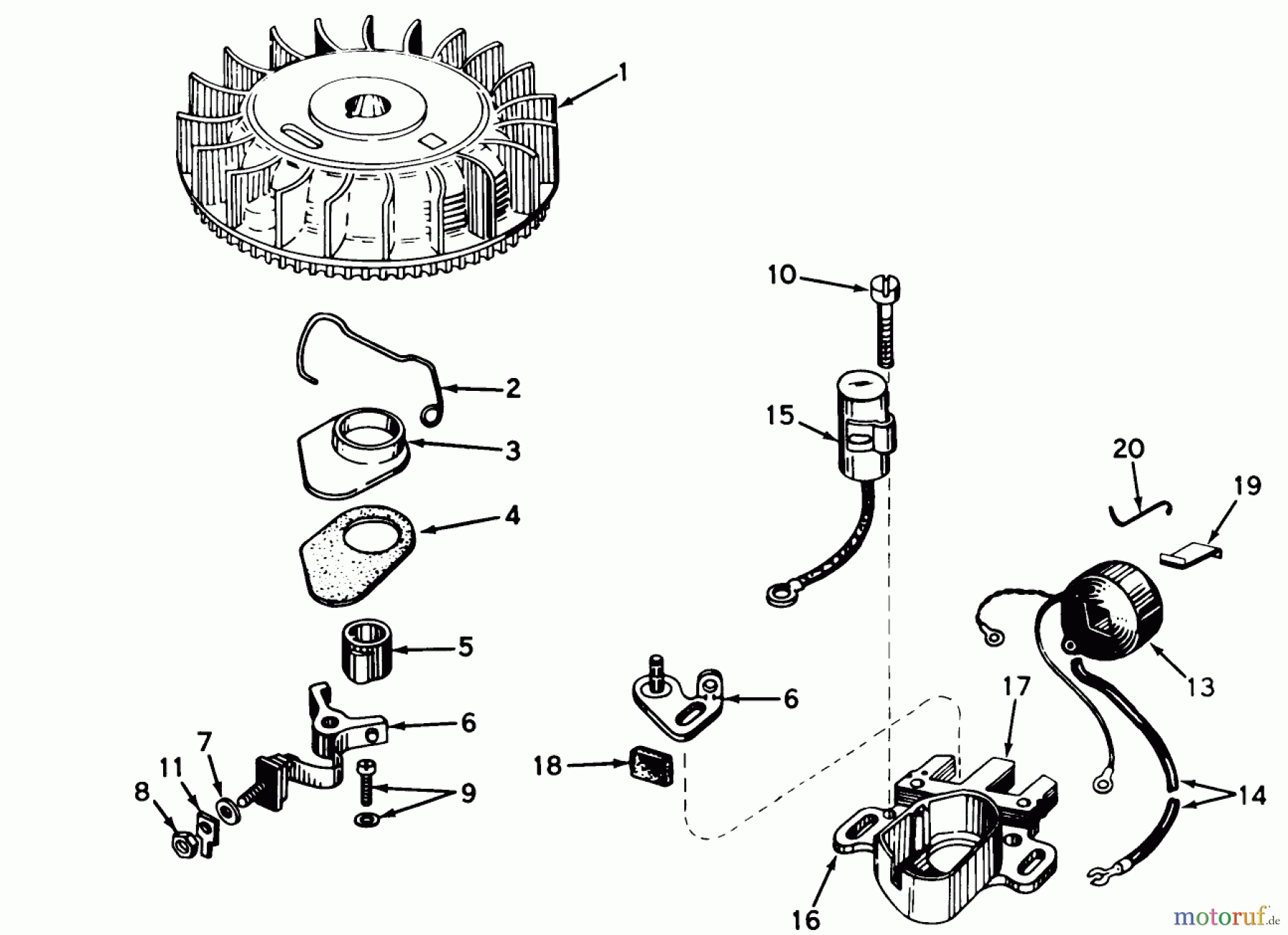  Toro Neu Mowers, Walk-Behind Seite 1 18214 - Toro Whirlwind Lawnmower, 1969 (9000001-9999999) MAGNETO NO. 610793