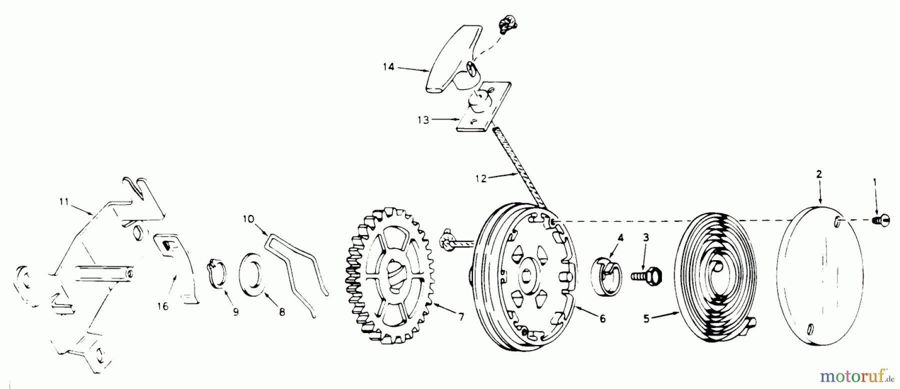  Toro Neu Mowers, Walk-Behind Seite 1 17501 - Toro Whirlwind Lawnmower, 1969 (9000001-9999999) REWIND STARTER NO. 590450A