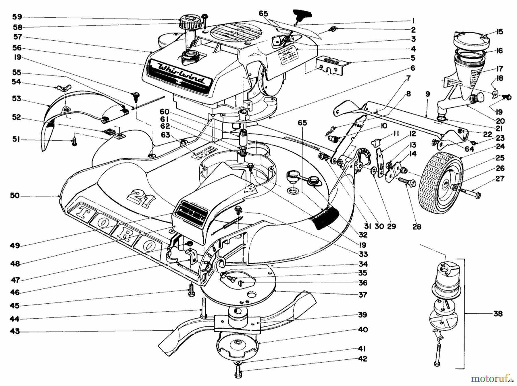  Toro Neu Mowers, Walk-Behind Seite 1 17601 - Toro Whirlwind Lawnmower, 1969 (9000001-9999999) 21