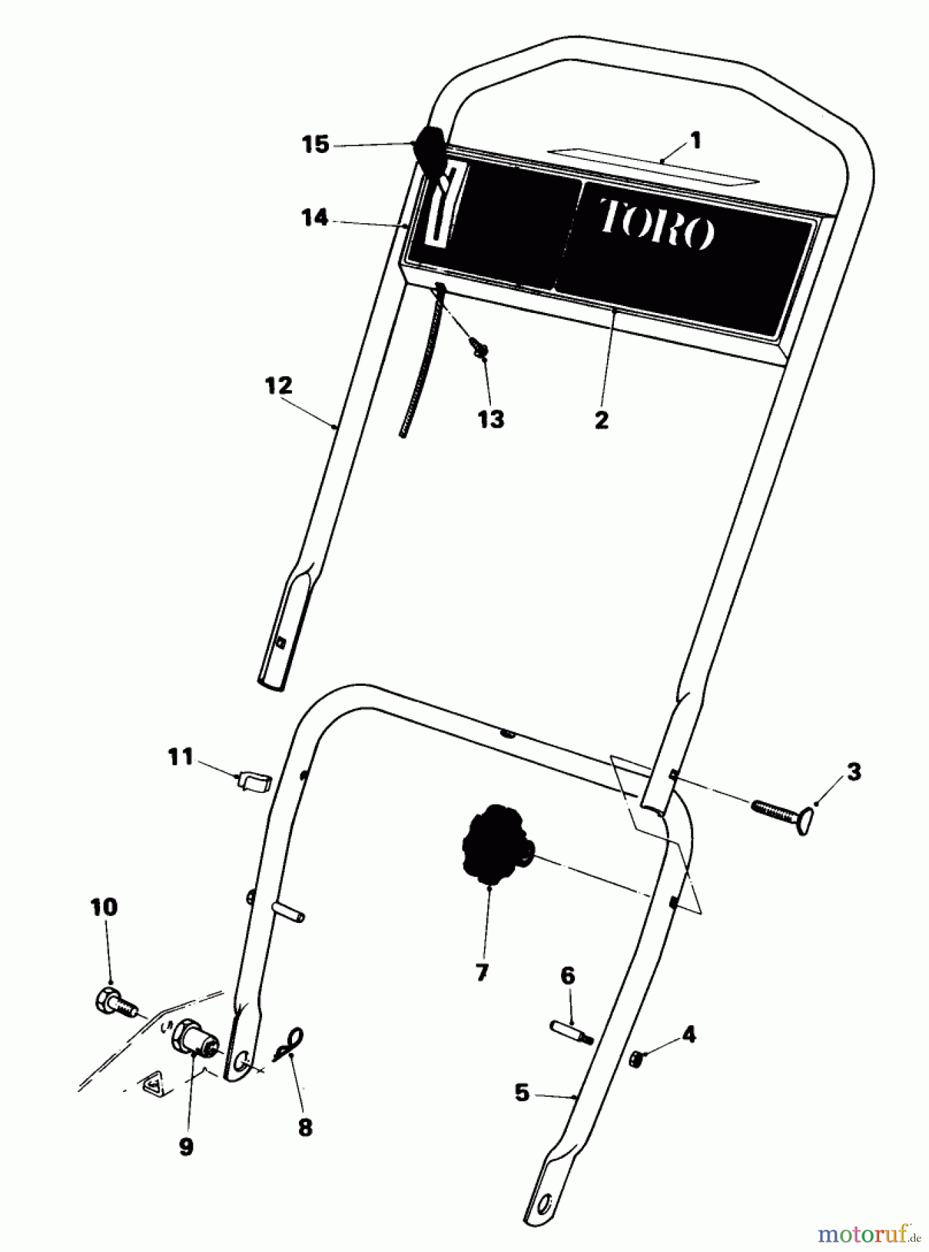  Toro Neu Mowers, Walk-Behind Seite 1 18005 - Toro Lawnmower, 1981 (1000001-1999999) HANDLE ASSEMBLY (MODEL 18005)