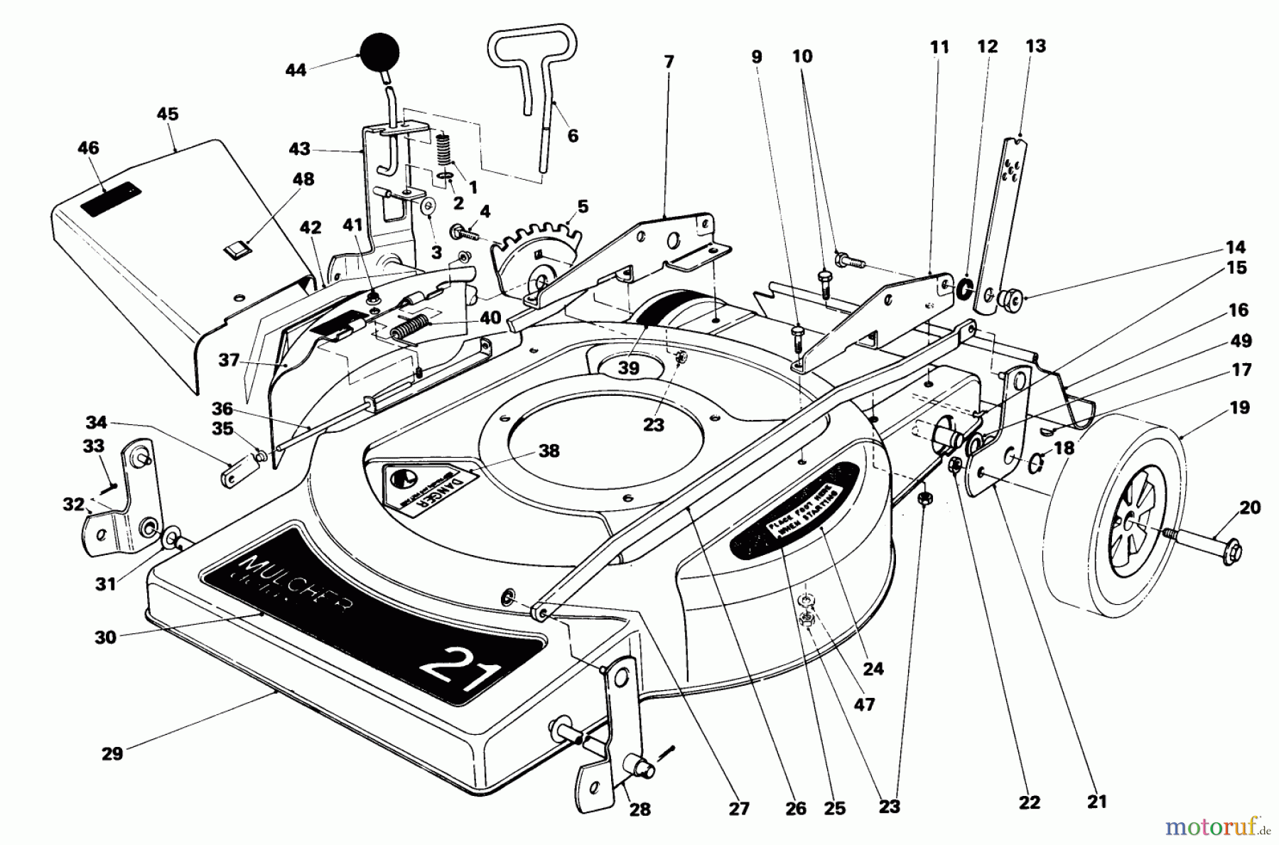  Toro Neu Mowers, Walk-Behind Seite 1 18010 - Toro Lawnmower, 1981 (1000001-1999999) HOUSING ASSEMBLY (MODEL 18005)