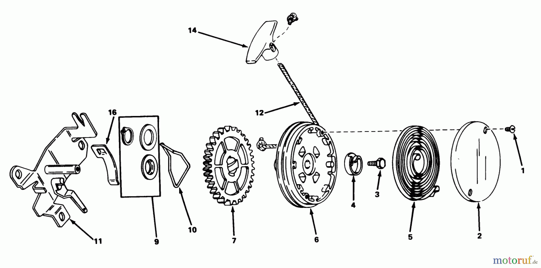  Toro Neu Mowers, Walk-Behind Seite 1 18005 - Toro Lawnmower, 1981 (1000001-1999999) REWIND STARTER NO. 590519