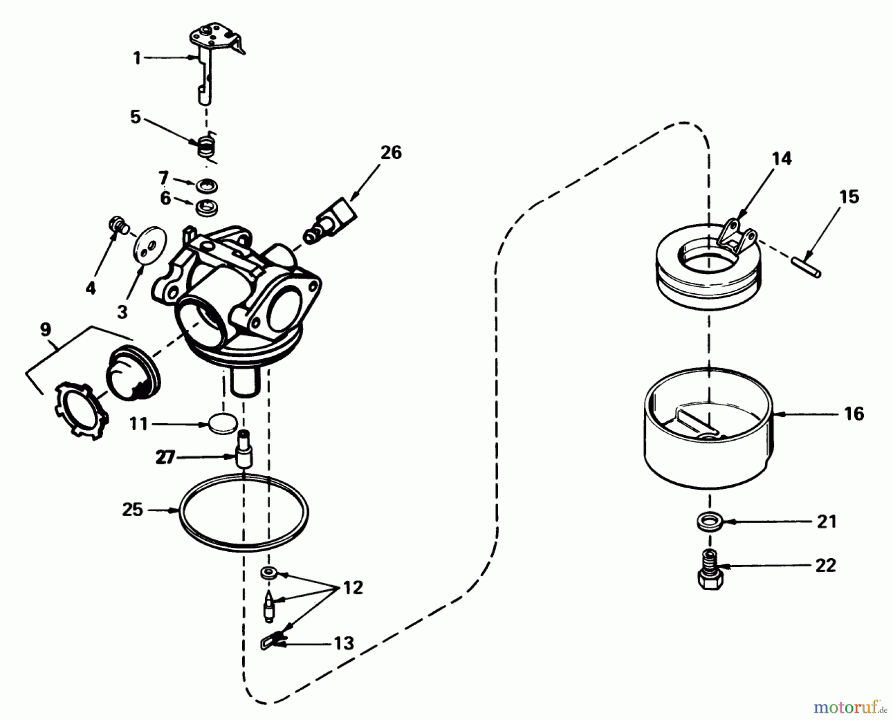  Toro Neu Mowers, Walk-Behind Seite 1 18005 - Toro Lawnmower, 1982 (2000001-2999999) CARBURETOR NO. 632050A