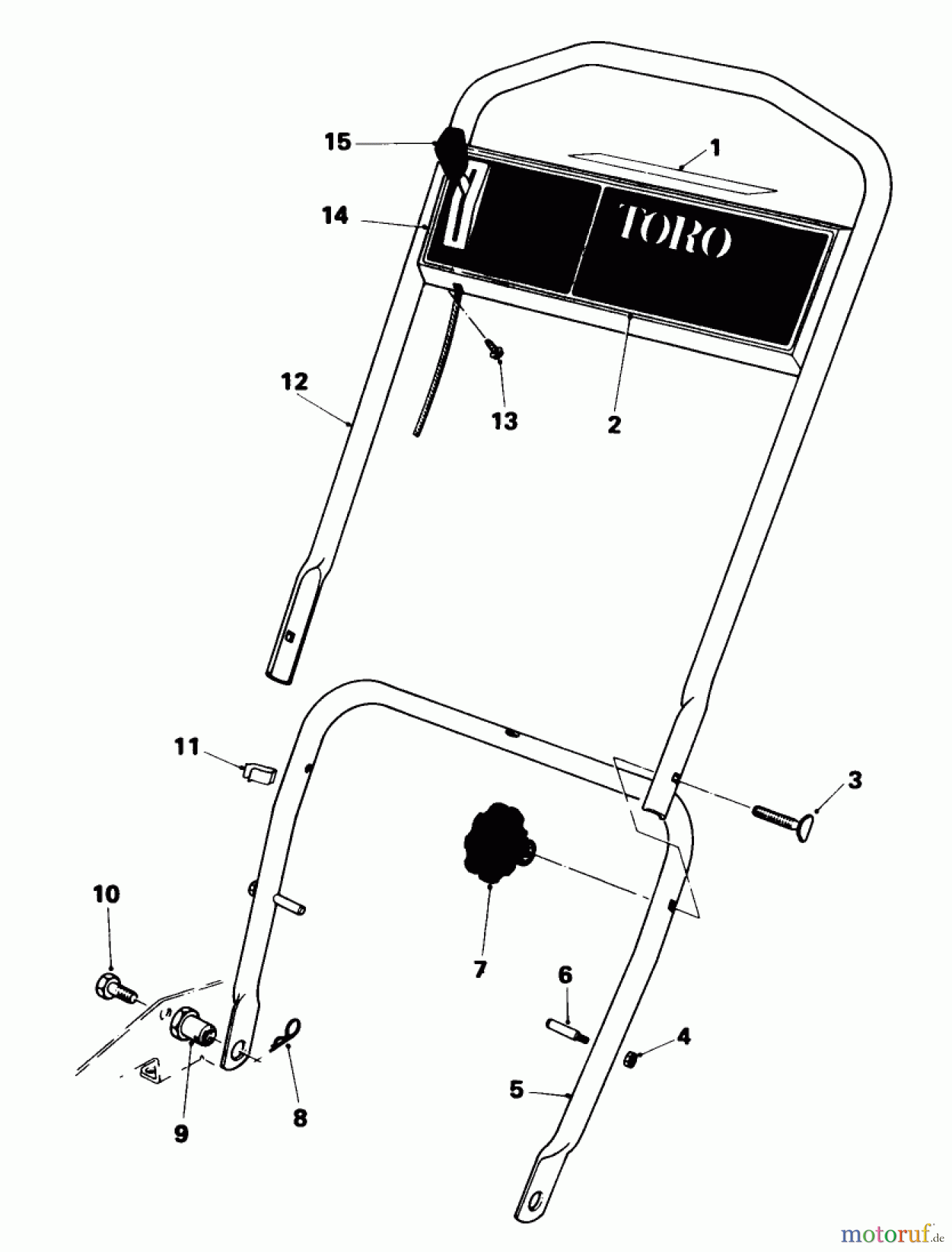  Toro Neu Mowers, Walk-Behind Seite 1 18005 - Toro Lawnmower, 1982 (2000001-2999999) HANDLE ASSEMBLY MODEL 18005