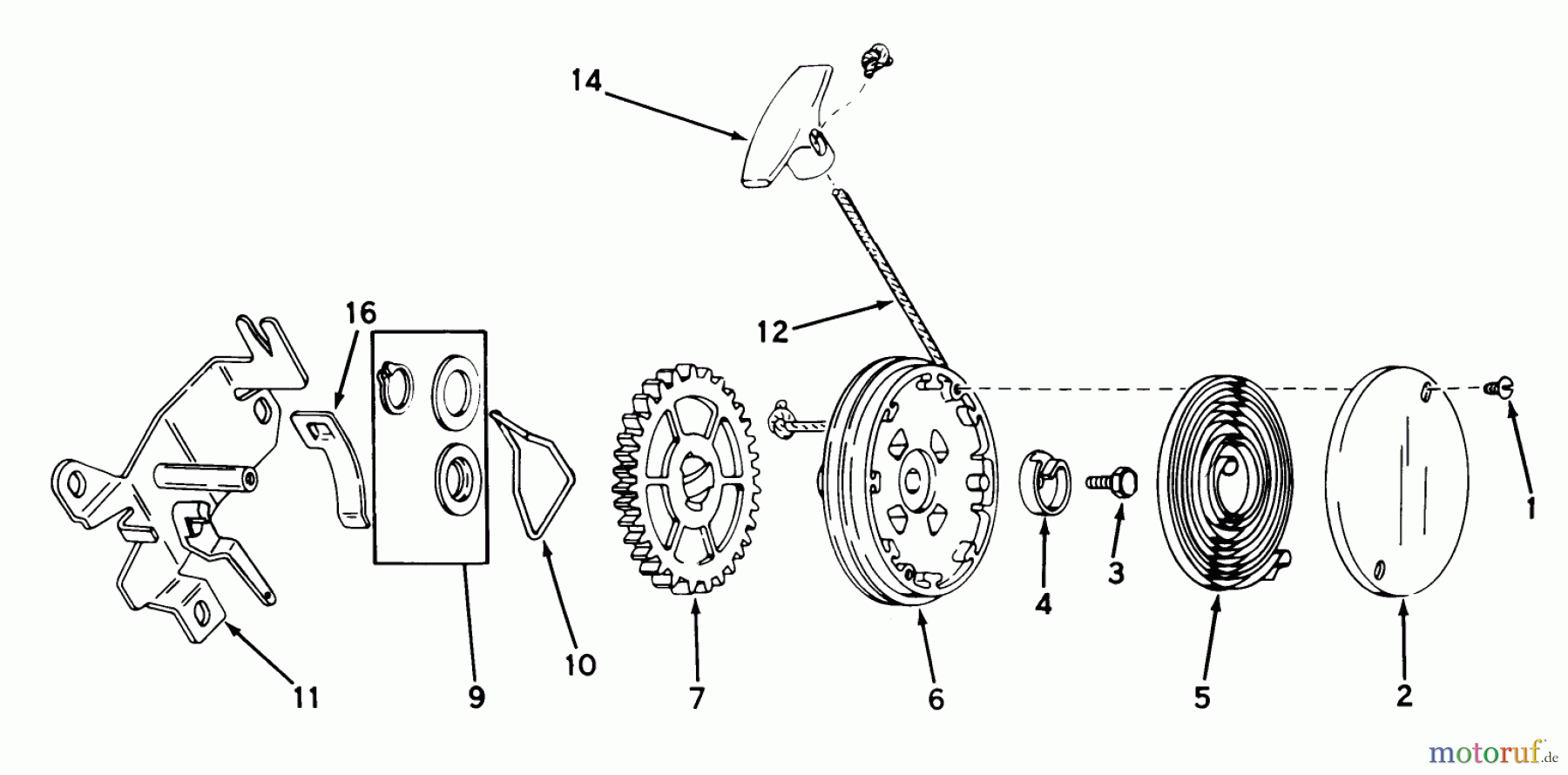  Toro Neu Mowers, Walk-Behind Seite 1 18060 - Toro Lawnmower, 1978 (8000001-8999999) REWIND STARTER NO. 590519