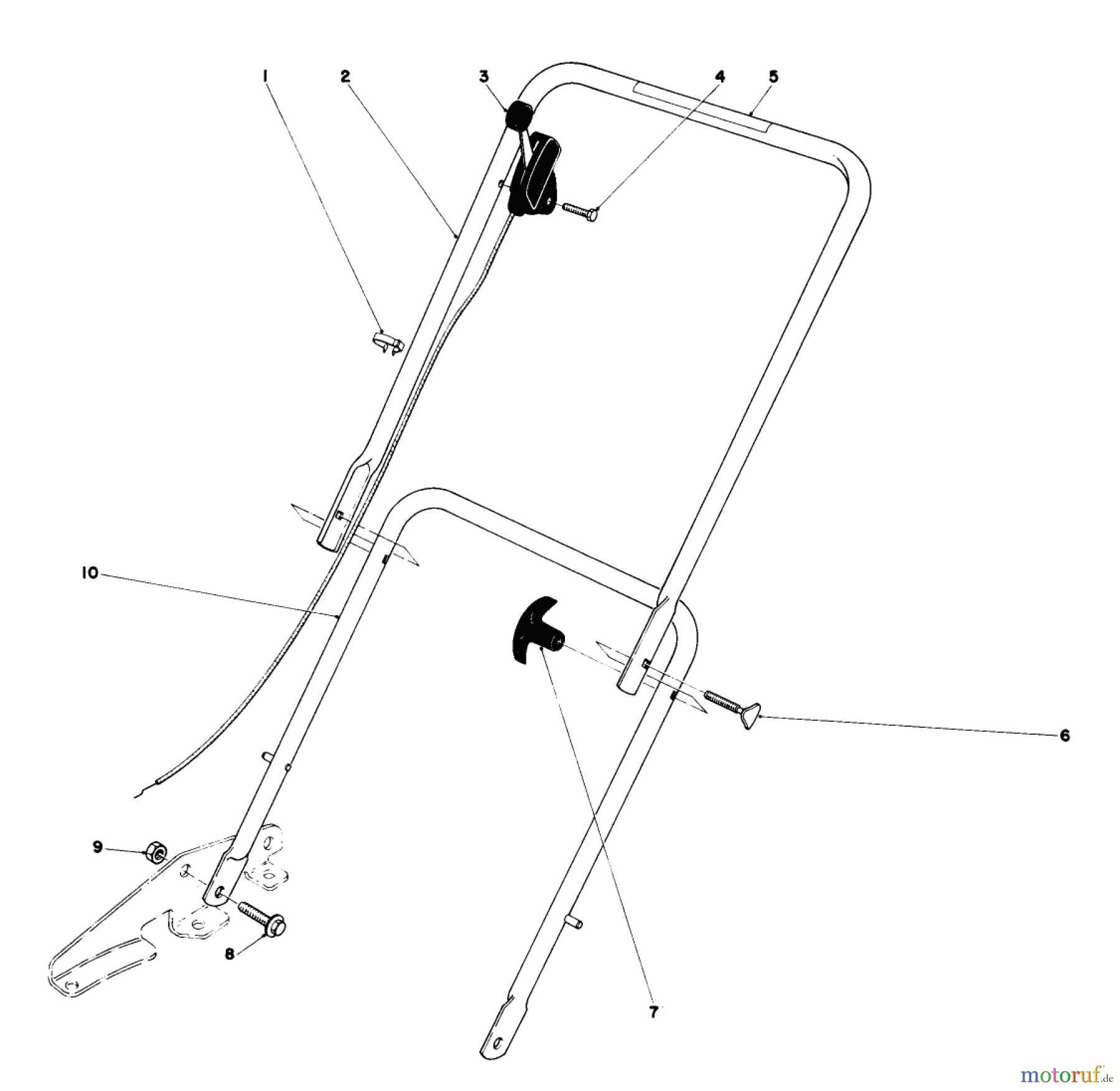  Toro Neu Mowers, Walk-Behind Seite 1 18017 - Toro Lawnmower, 1979 (9000001-9999999) HANDLE ASSEMBLY