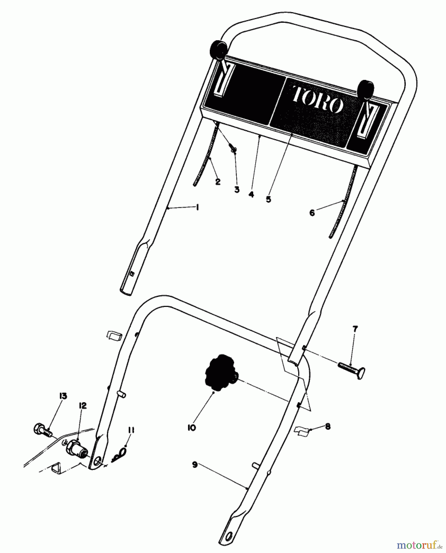  Toro Neu Mowers, Walk-Behind Seite 1 18060 - Toro Lawnmower, 1979 (9000001-9999999) HANDLE ASSEMBLY