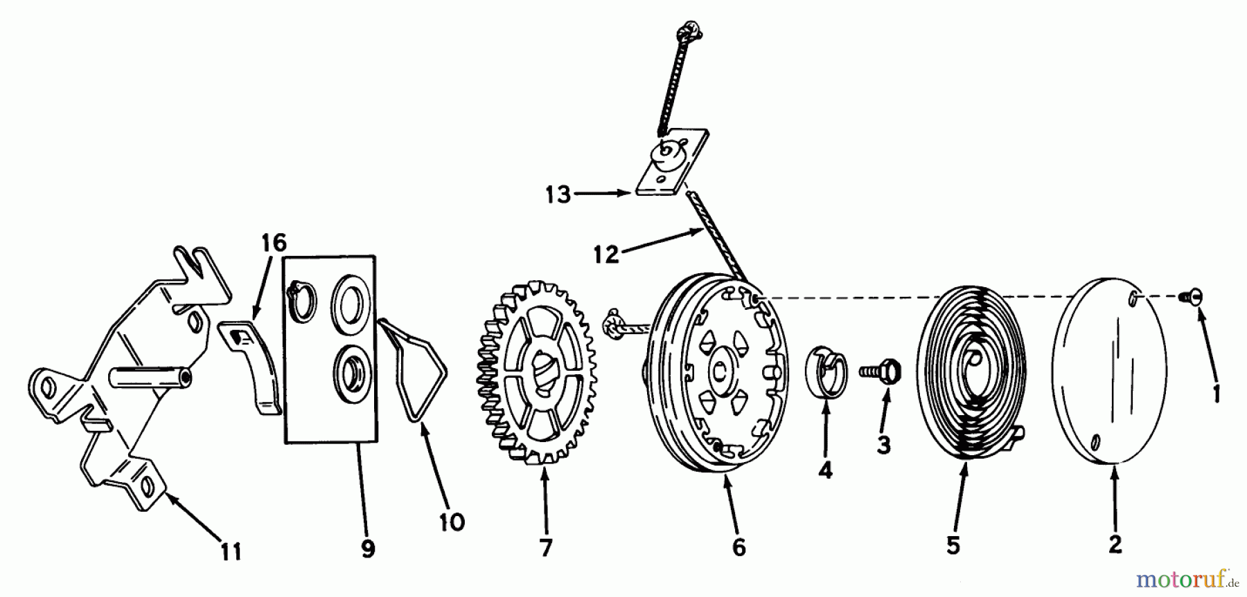  Toro Neu Mowers, Walk-Behind Seite 1 18171 - Toro Guardian Lawnmower, 1971 (1000001-1999999) REWIND STARTER NO. 590450A